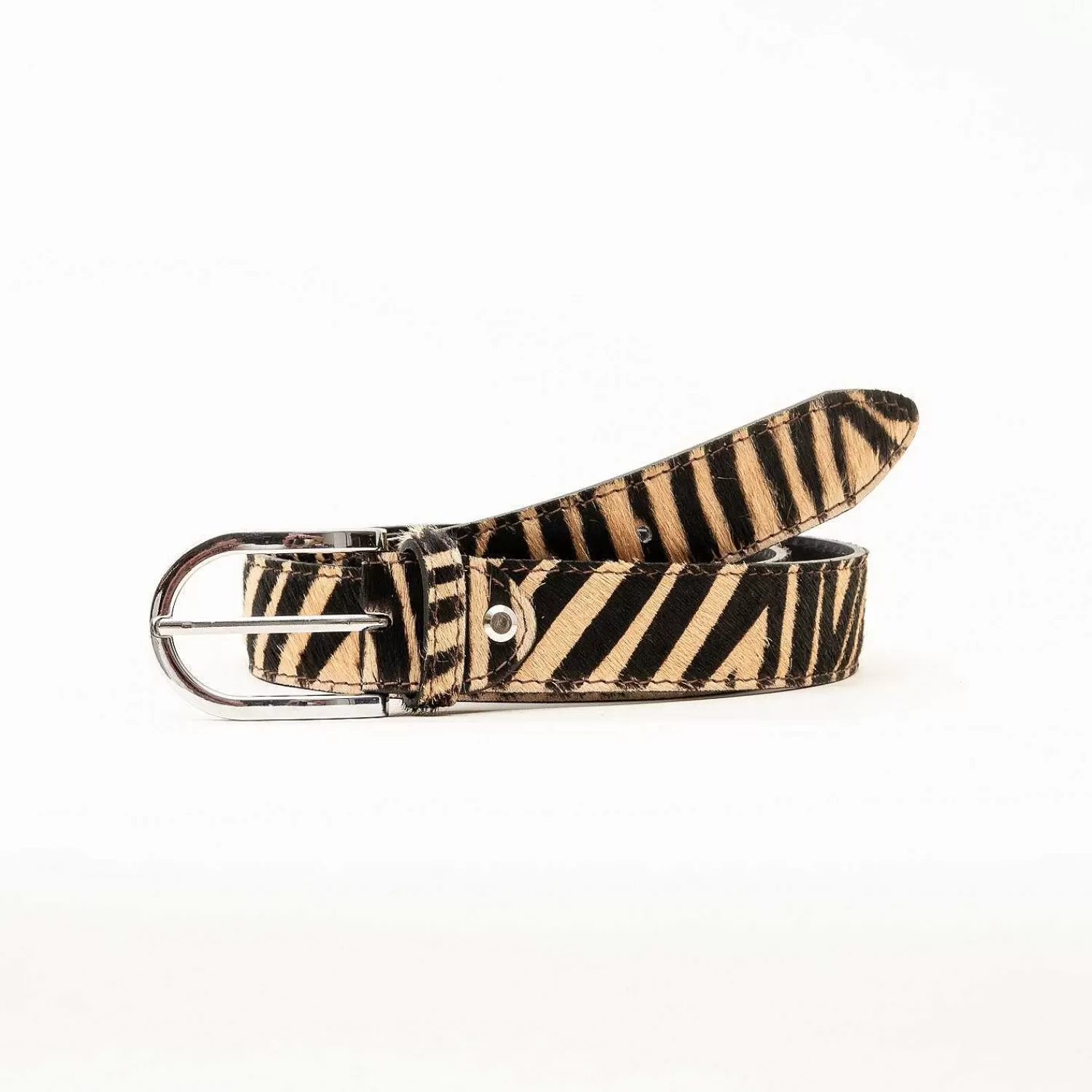 Hot White Mood Zeroassoluto - Zebra Pony Belt - Beige/Black