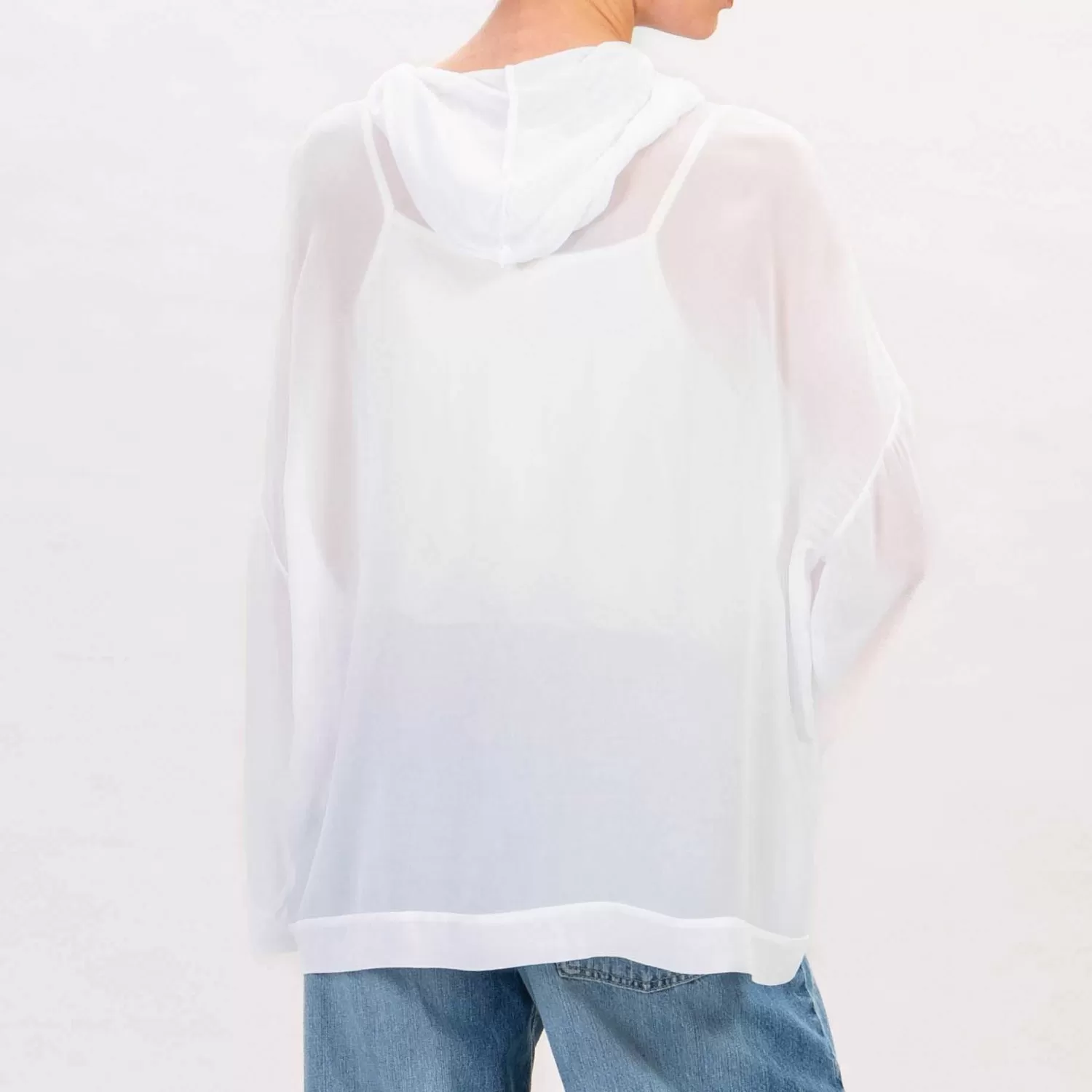 Store White Mood Zeroassoluto-Blusa Georgette In Viscosa - Bianco