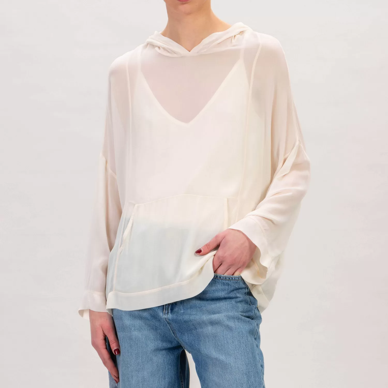 Hot White Mood Zeroassoluto-Blusa Georgette In Viscosa - Burro