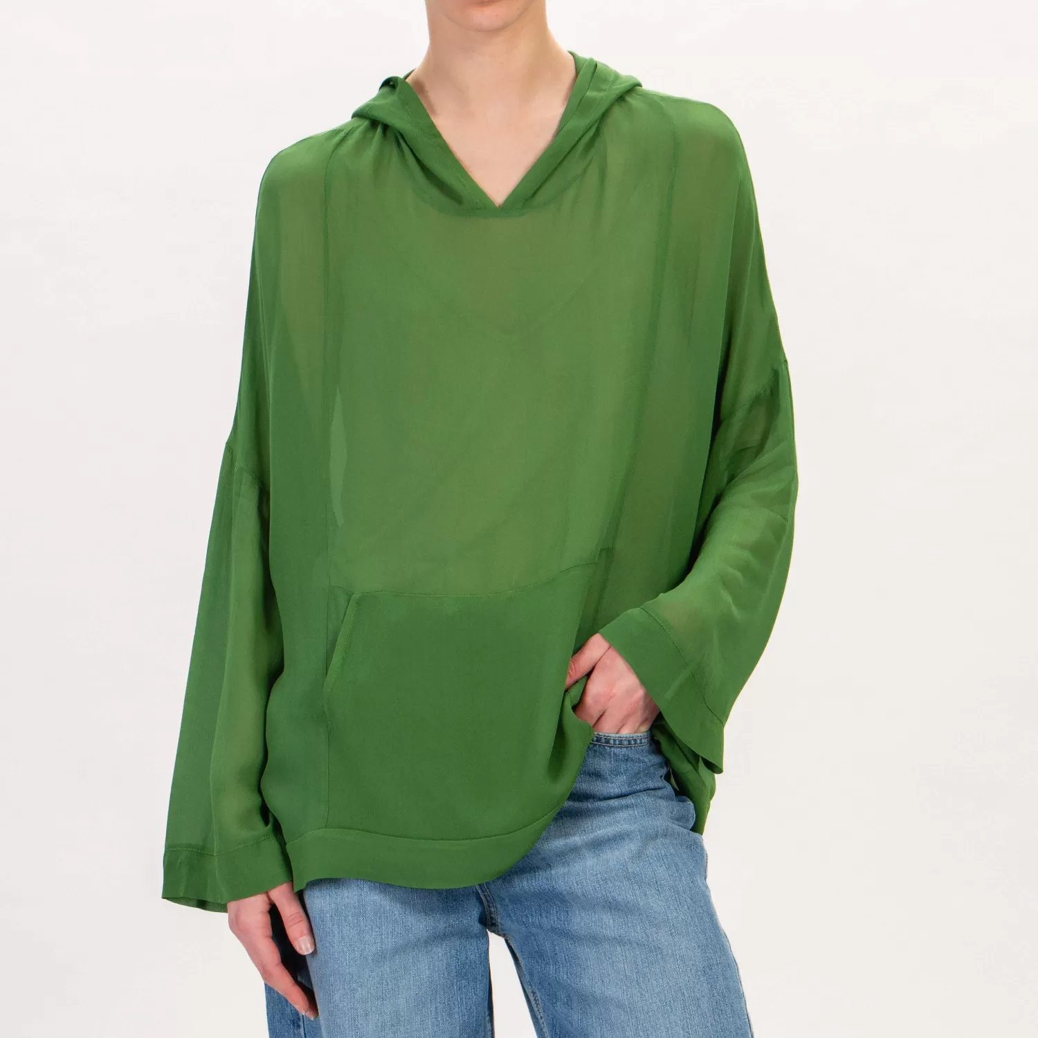 Outlet White Mood Zeroassoluto-Blusa Georgette In Viscosa - Verde