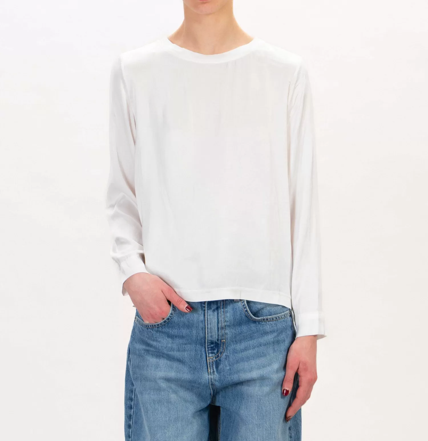 Best White Mood Zeroassoluto-Blusa In Satin Elasticizzata - Burro