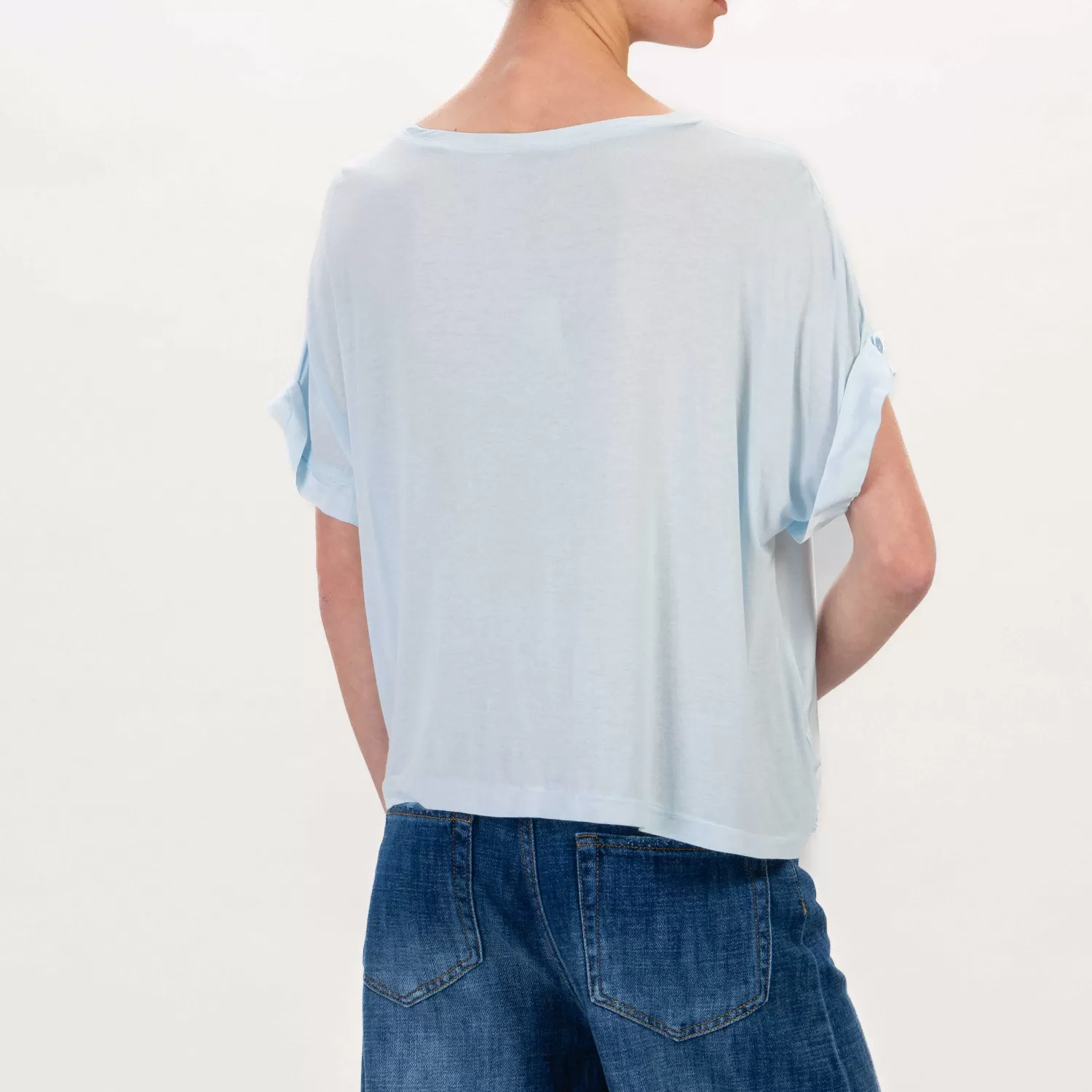 Cheap White Mood Zeroassoluto-Blusa Scatola Doppio Tessuto - Cielo