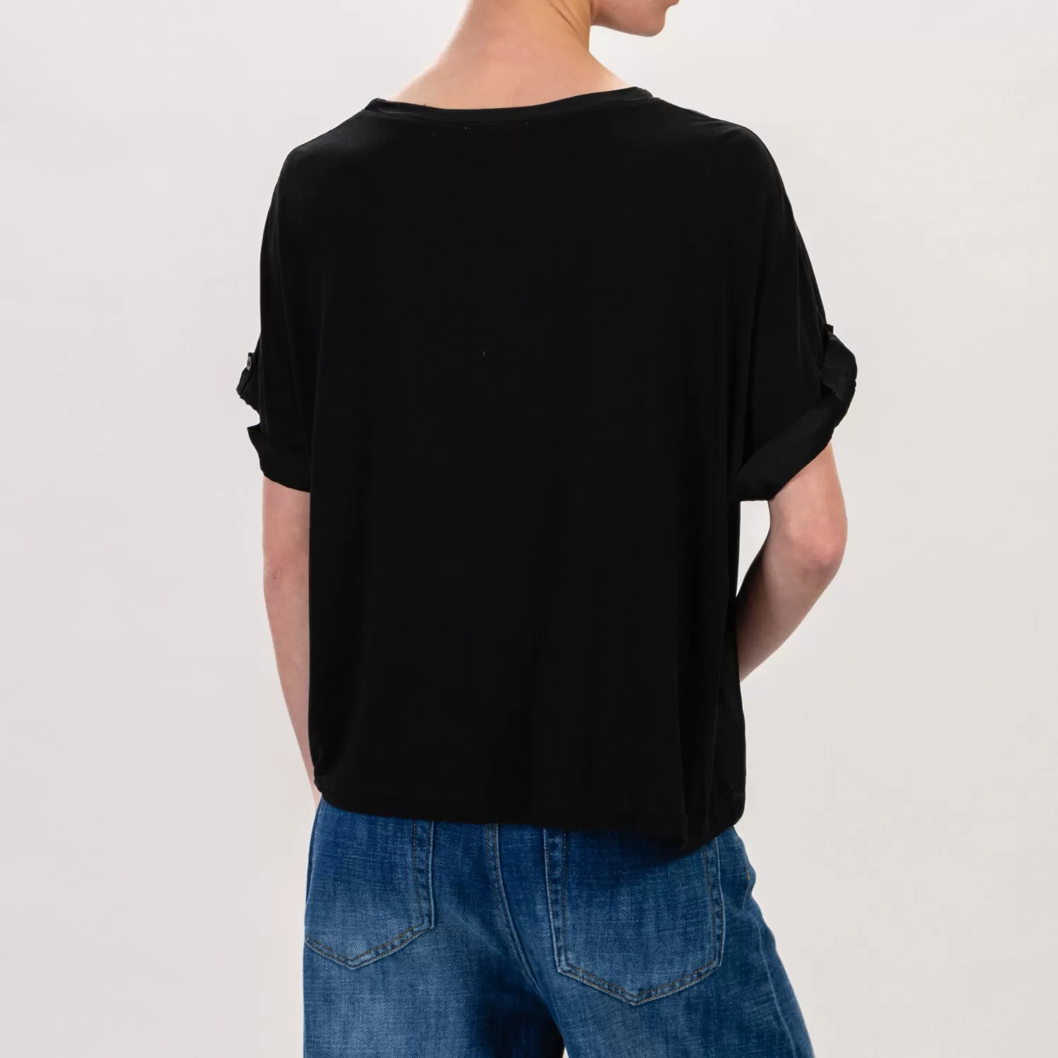 Hot White Mood Zeroassoluto-Blusa Scatola Doppio Tessuto - Nero