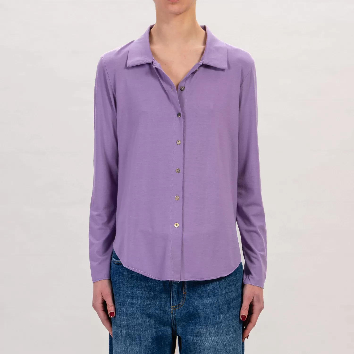 Sale White Mood Zeroassoluto-Camicia Carly In Jersey - Mauve