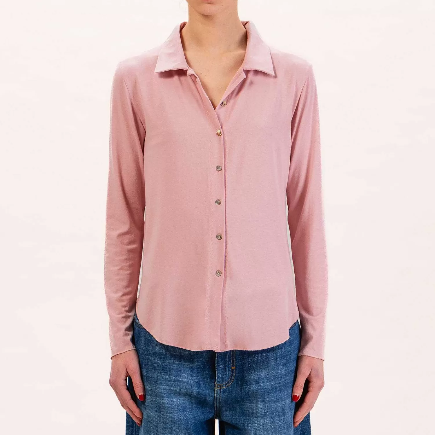 Outlet White Mood Zeroassoluto-Camicia Carly In Jersey - Rosa