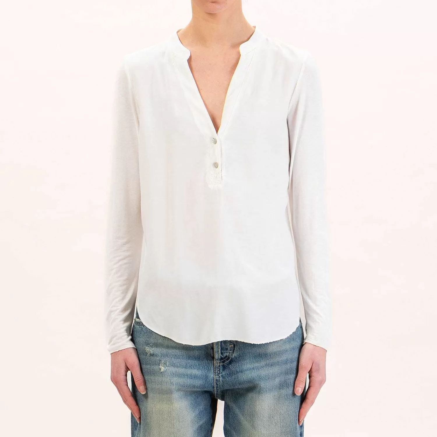 Best Sale White Mood Zeroassoluto-Camicia Chester Doppio Tessuto - Burro