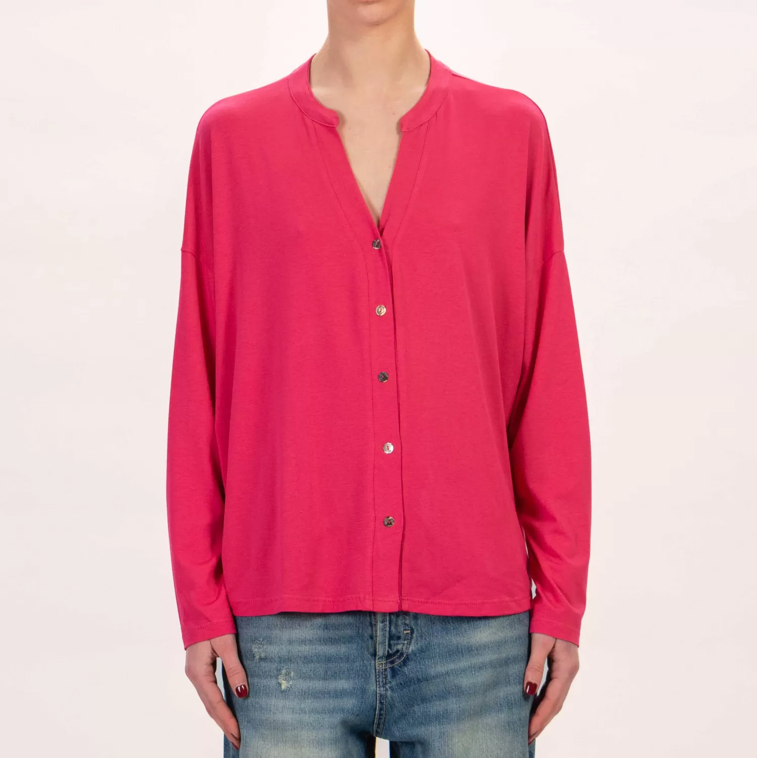 Outlet White Mood Zeroassoluto-Camicia Cris Chester In Jersey - Fucsia