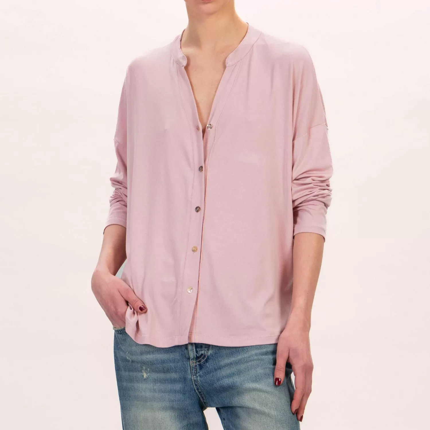 Flash Sale White Mood Zeroassoluto-Camicia Cris Chester In Jersey - Rosa