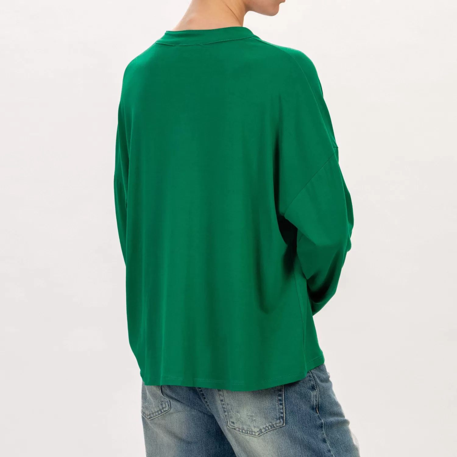 New White Mood Zeroassoluto-Camicia Cris Chester In Jersey - Verde Emerald