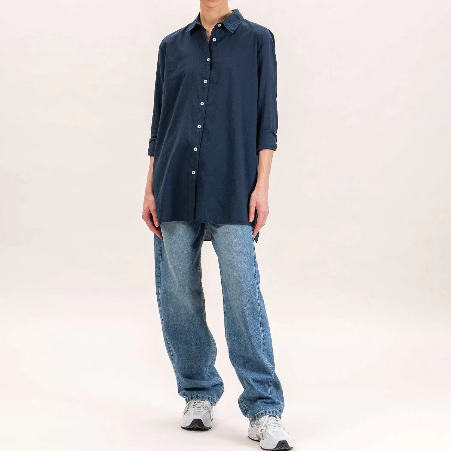 Outlet White Mood Zeroassoluto-Camicia Mussola Oversize - Blu