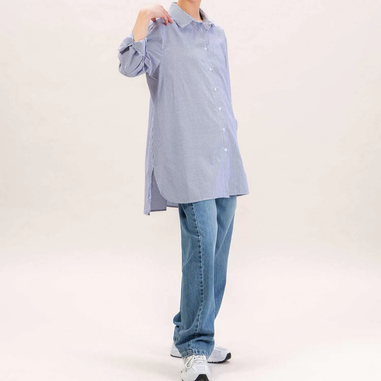 Fashion White Mood Zeroassoluto-Camicia Oversize In Cotone - Righe Bianco/Blu