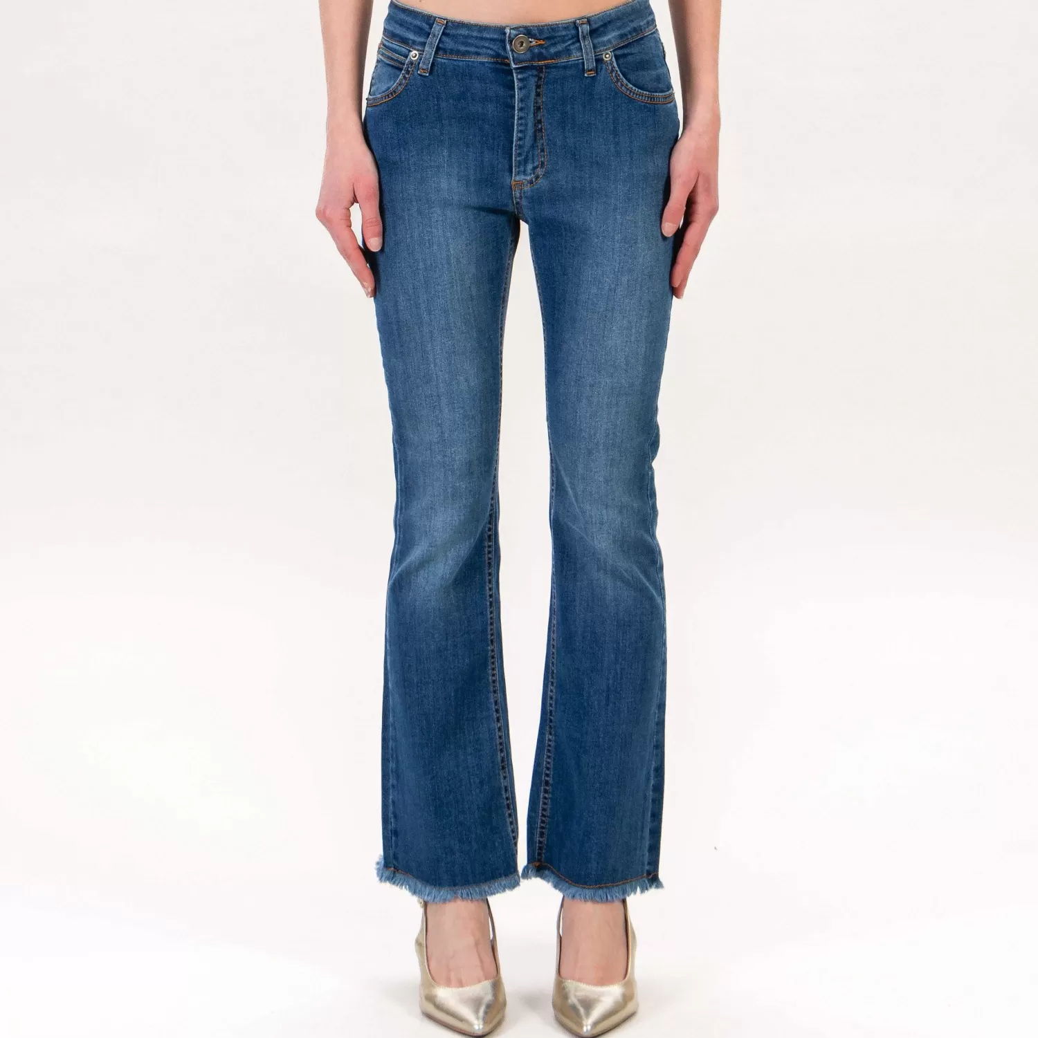 Outlet White Mood Zeroassoluto-Jeans Bea Zampetta Elasticizzato - Denim