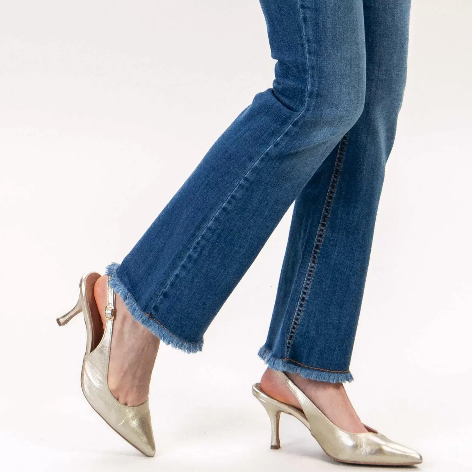 Outlet White Mood Zeroassoluto-Jeans Bea Zampetta Elasticizzato - Denim