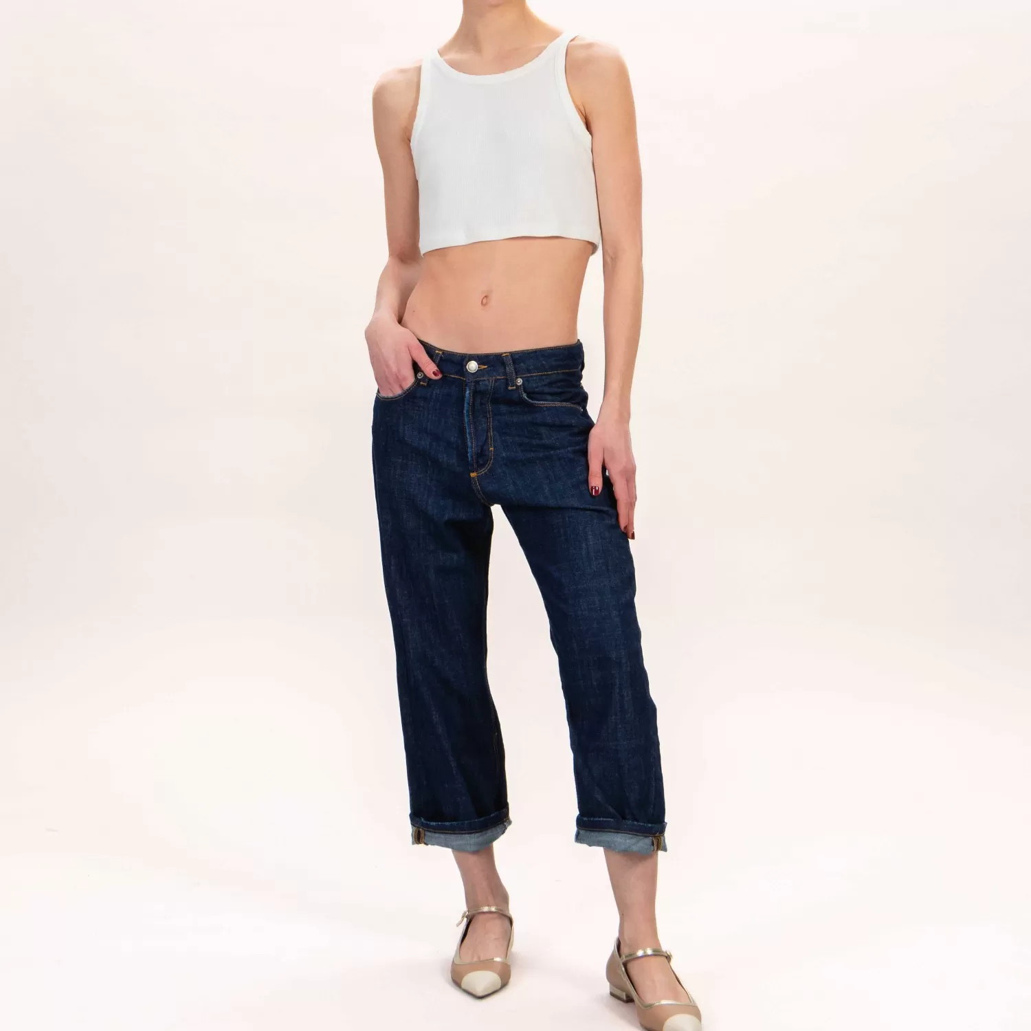 Best White Mood Zeroassoluto-Jeans Birch Boyfriend Loose Tela Ferm - Denim Scuro