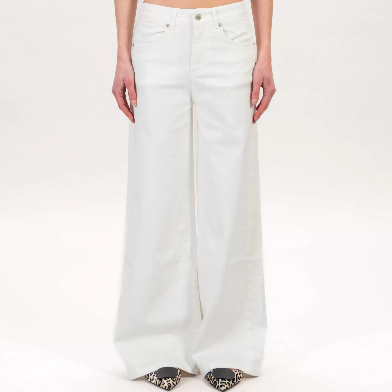 Hot White Mood Zeroassoluto-Jeans Kam-B Palazzo Drill Cotone - Off White