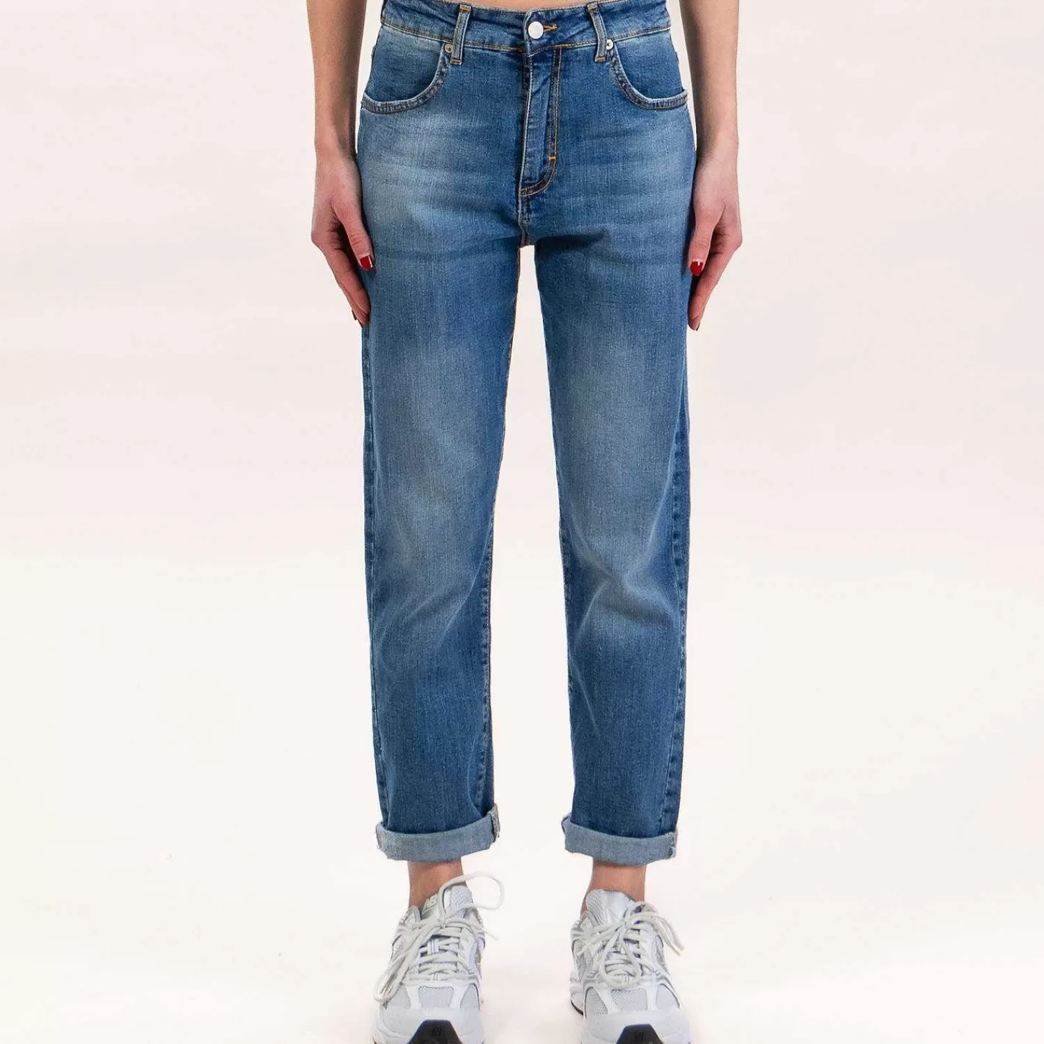 Fashion White Mood Zeroassoluto-Light Boyfriend Jeans Lina - Denim