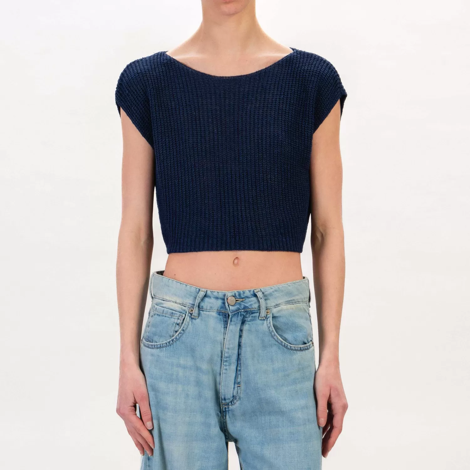 Cheap White Mood Zeroassoluto-Maglia Crop - Blu