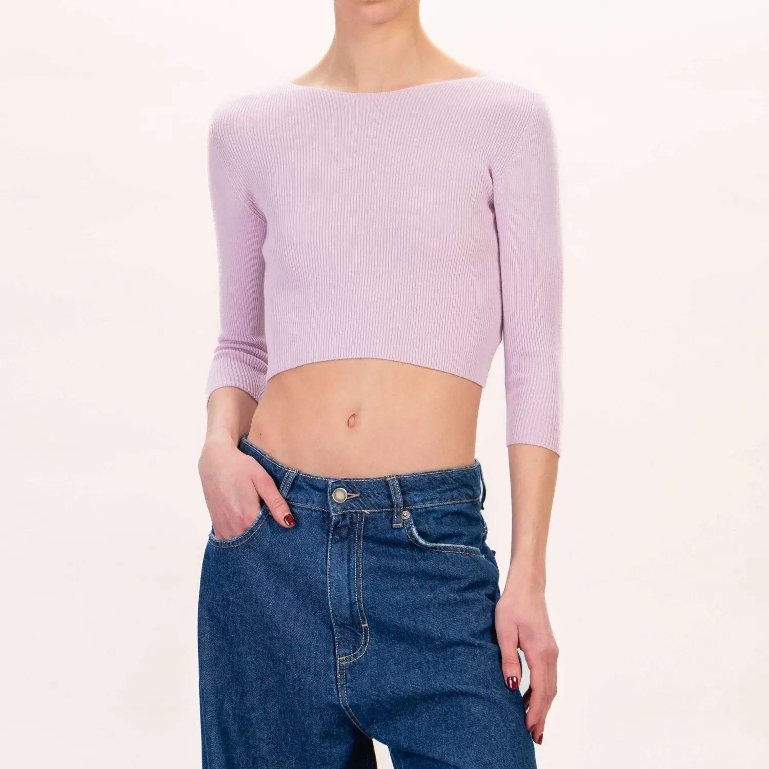 Flash Sale White Mood Zeroassoluto-Maglia Crop A Costine - Rosa