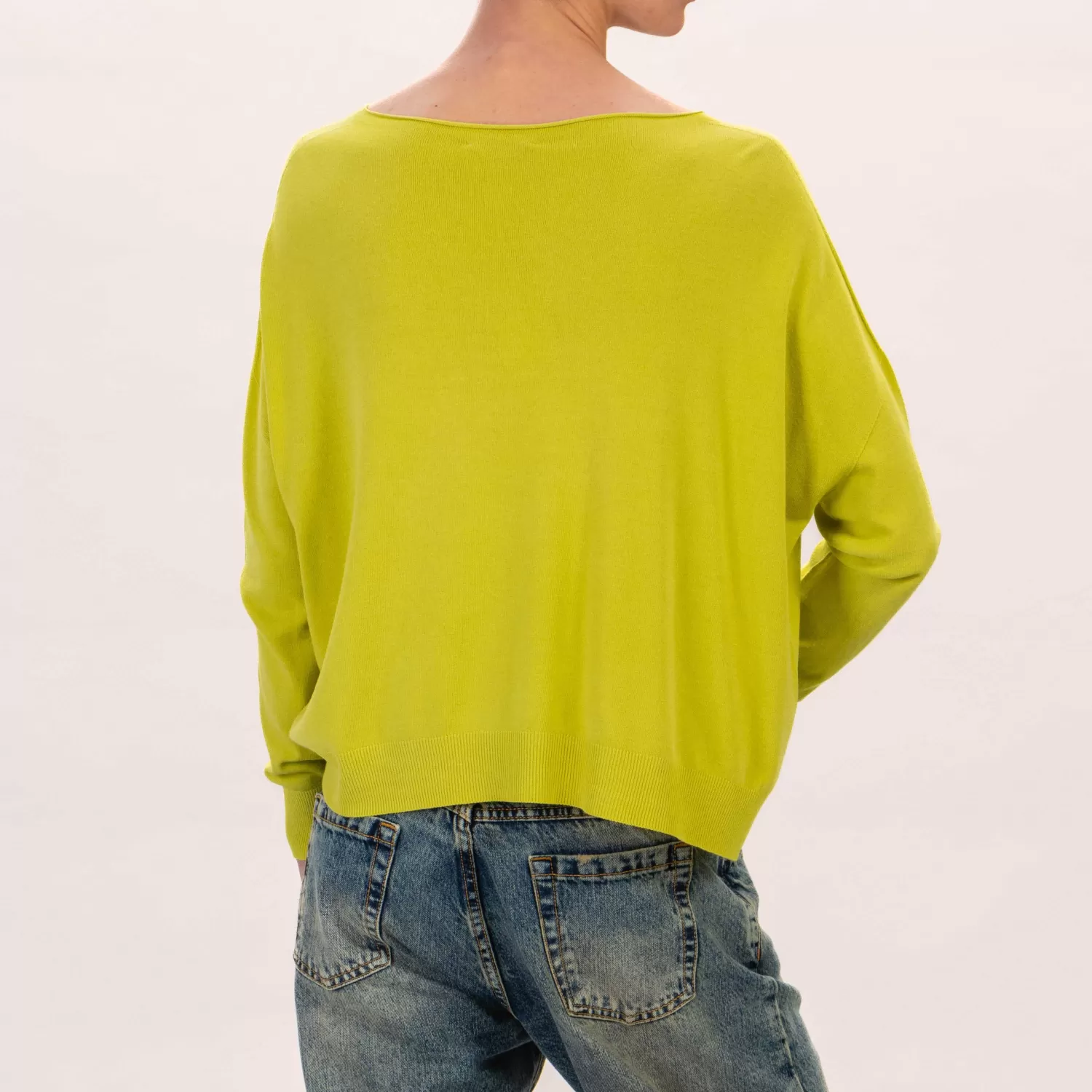 Store White Mood Zeroassoluto-Maglia Scatola Girocollo Bordi A Coste - Lime