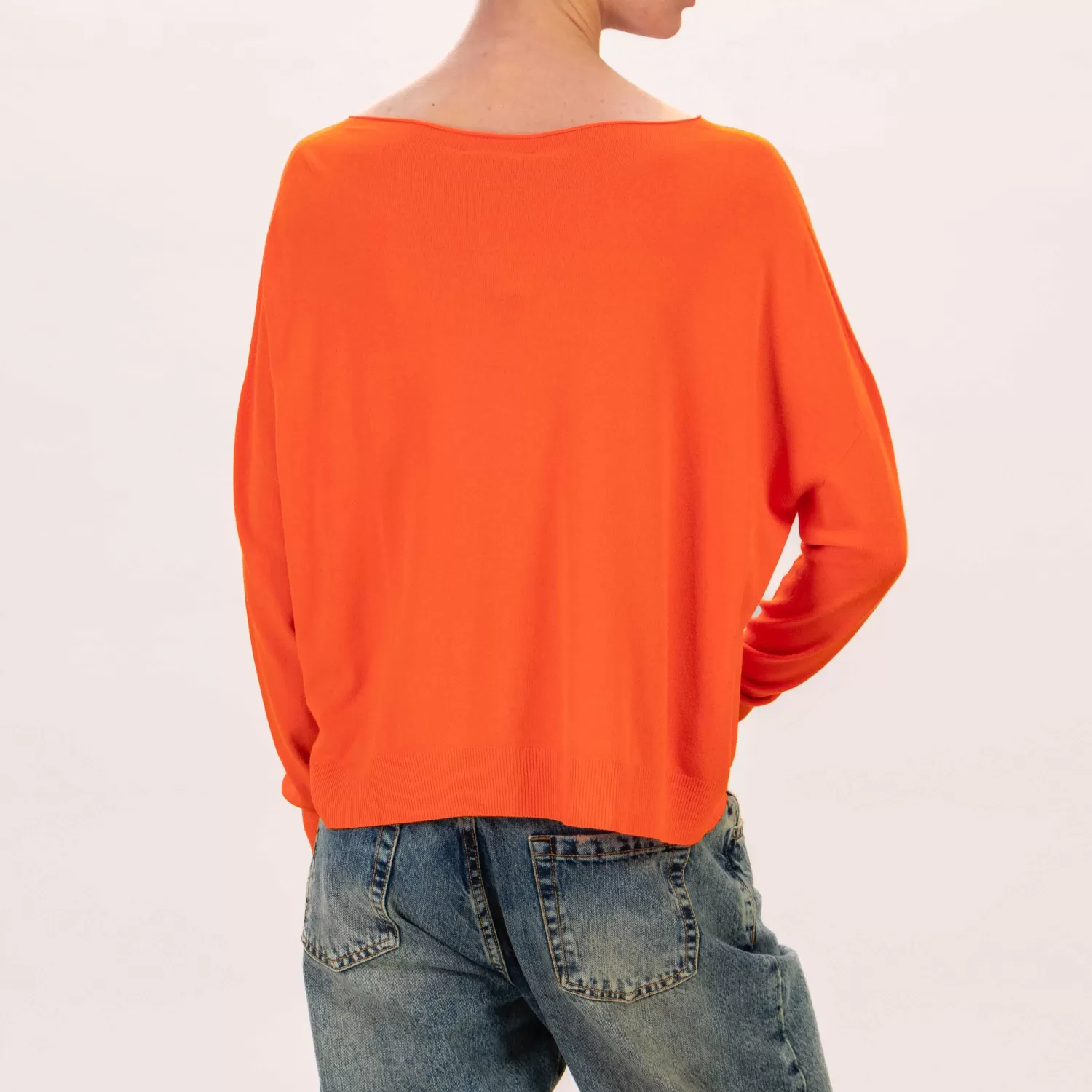 Fashion White Mood Zeroassoluto-Maglia Scatola Girocollo Bordi A Coste - Orange