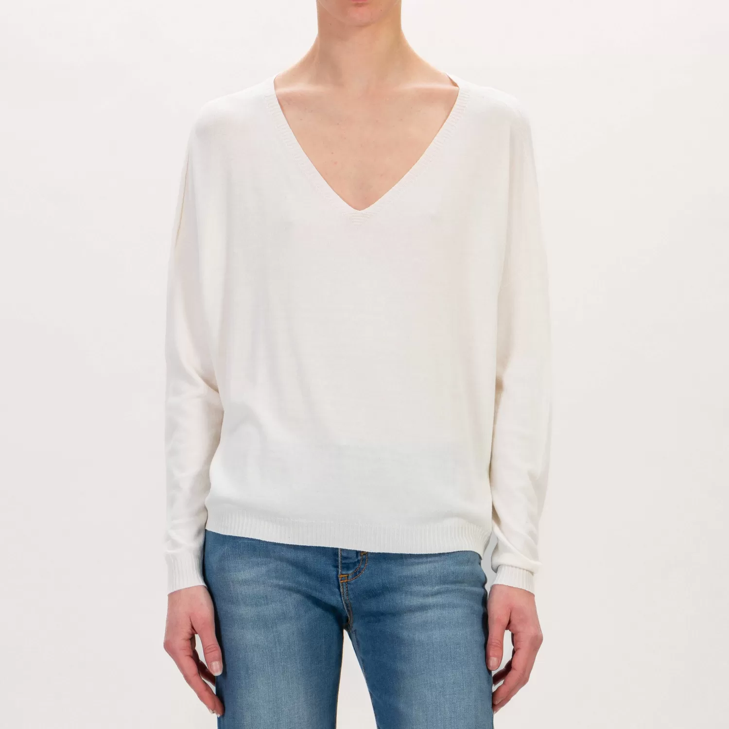 Discount White Mood Zeroassoluto-Maglia Scatola Scollo V - Burro