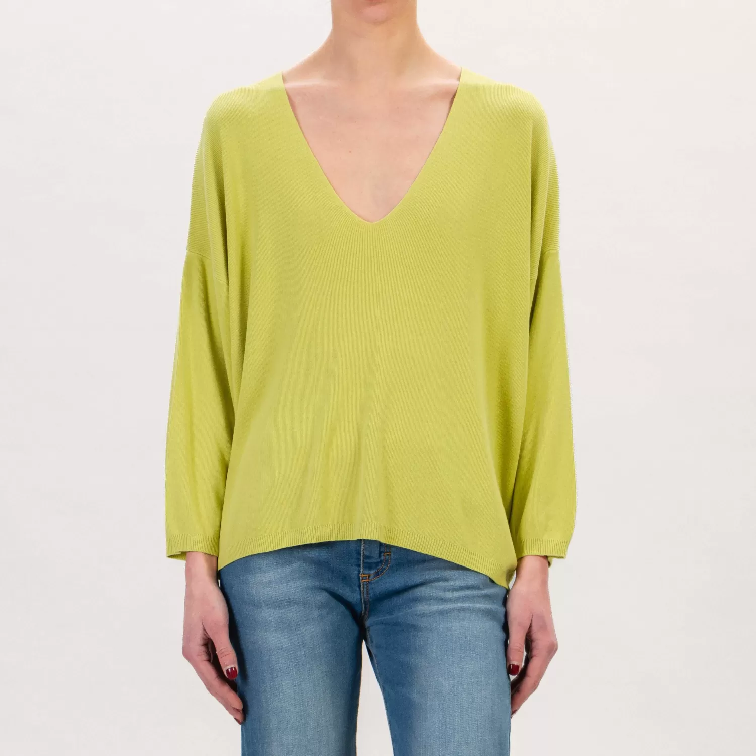 Online White Mood Zeroassoluto-Maglia Scatola Scollo V - Lime