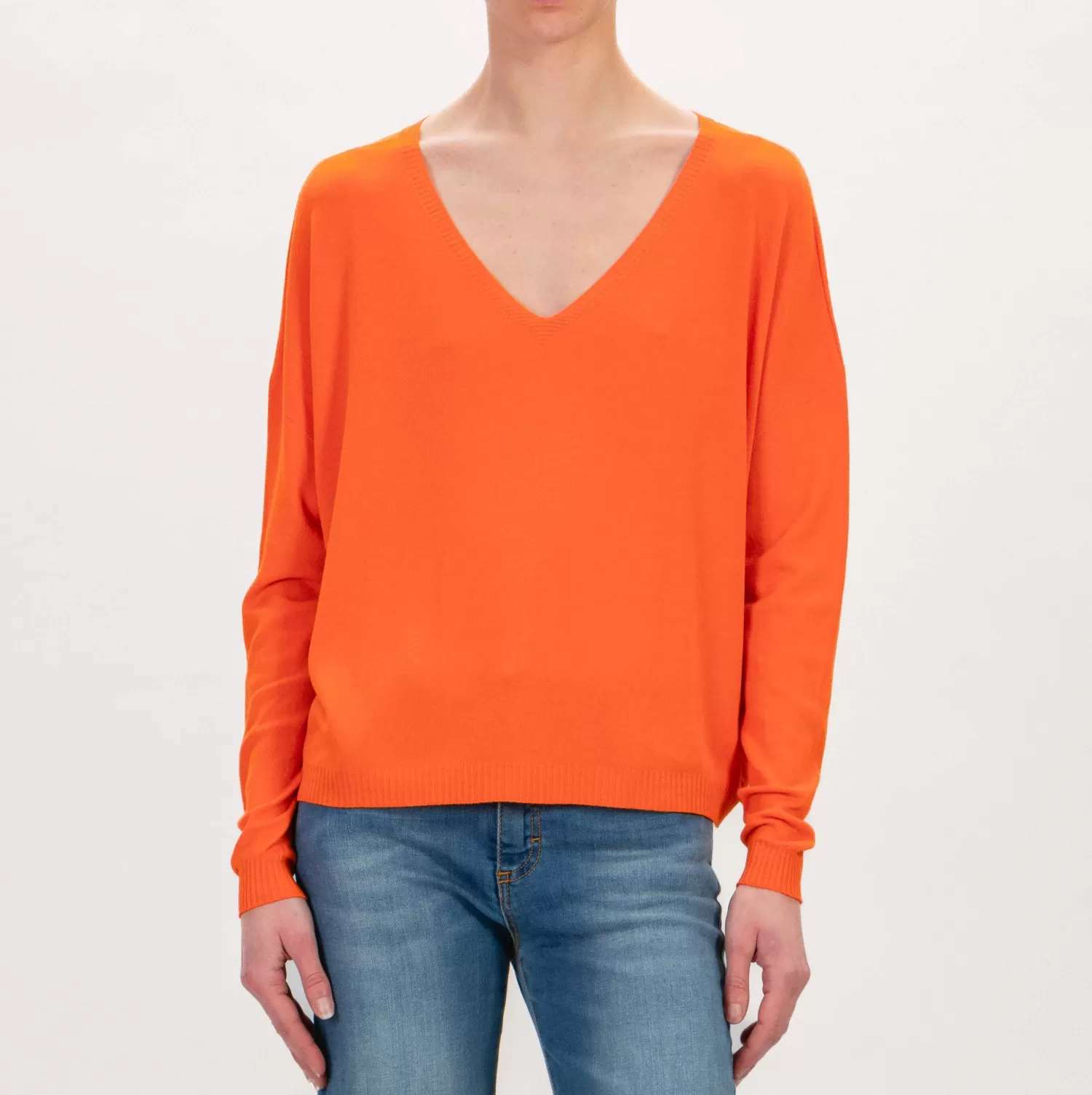 Fashion White Mood Zeroassoluto-Maglia Scatola Scollo V - Orange