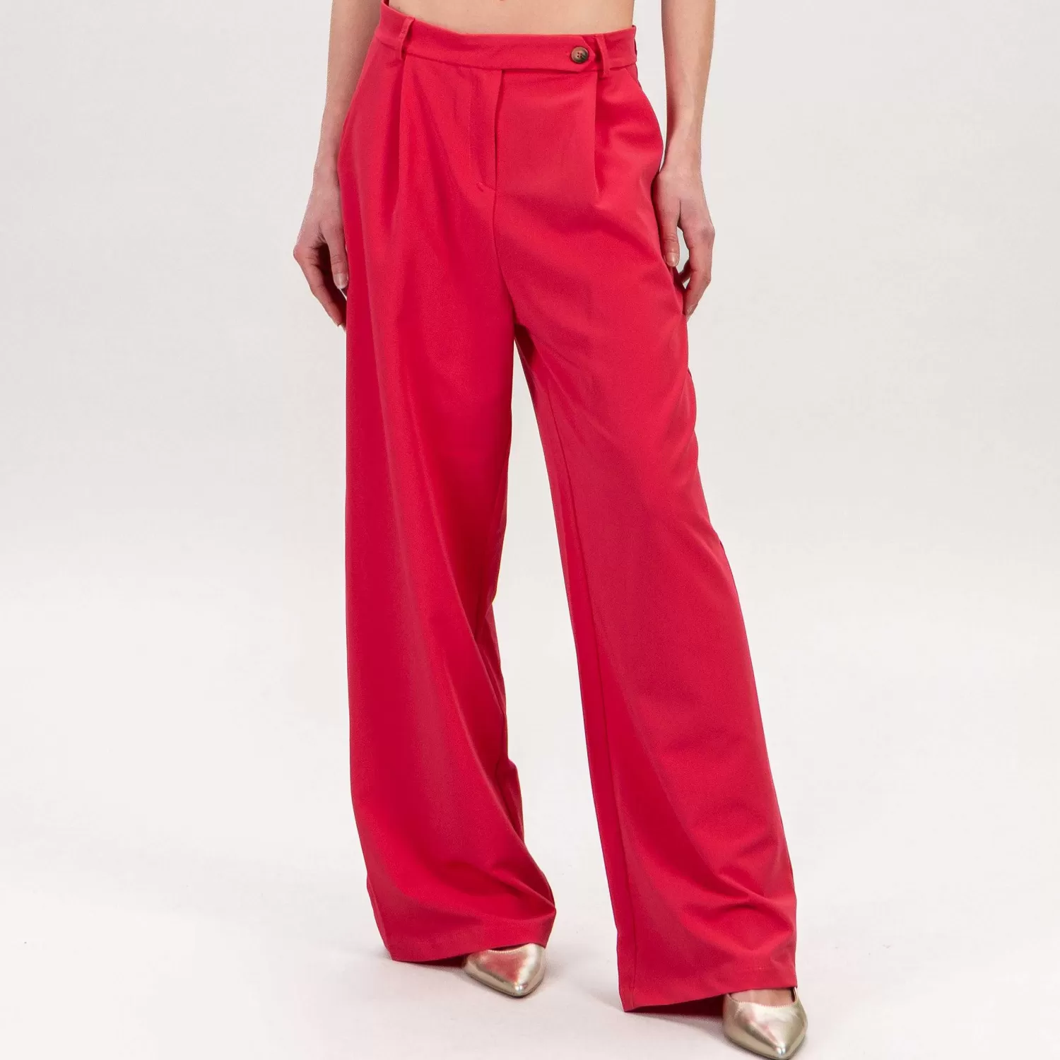 Store White Mood Zeroassoluto-Pantalone Baly Wide Leg 1 Pinces - Cherry