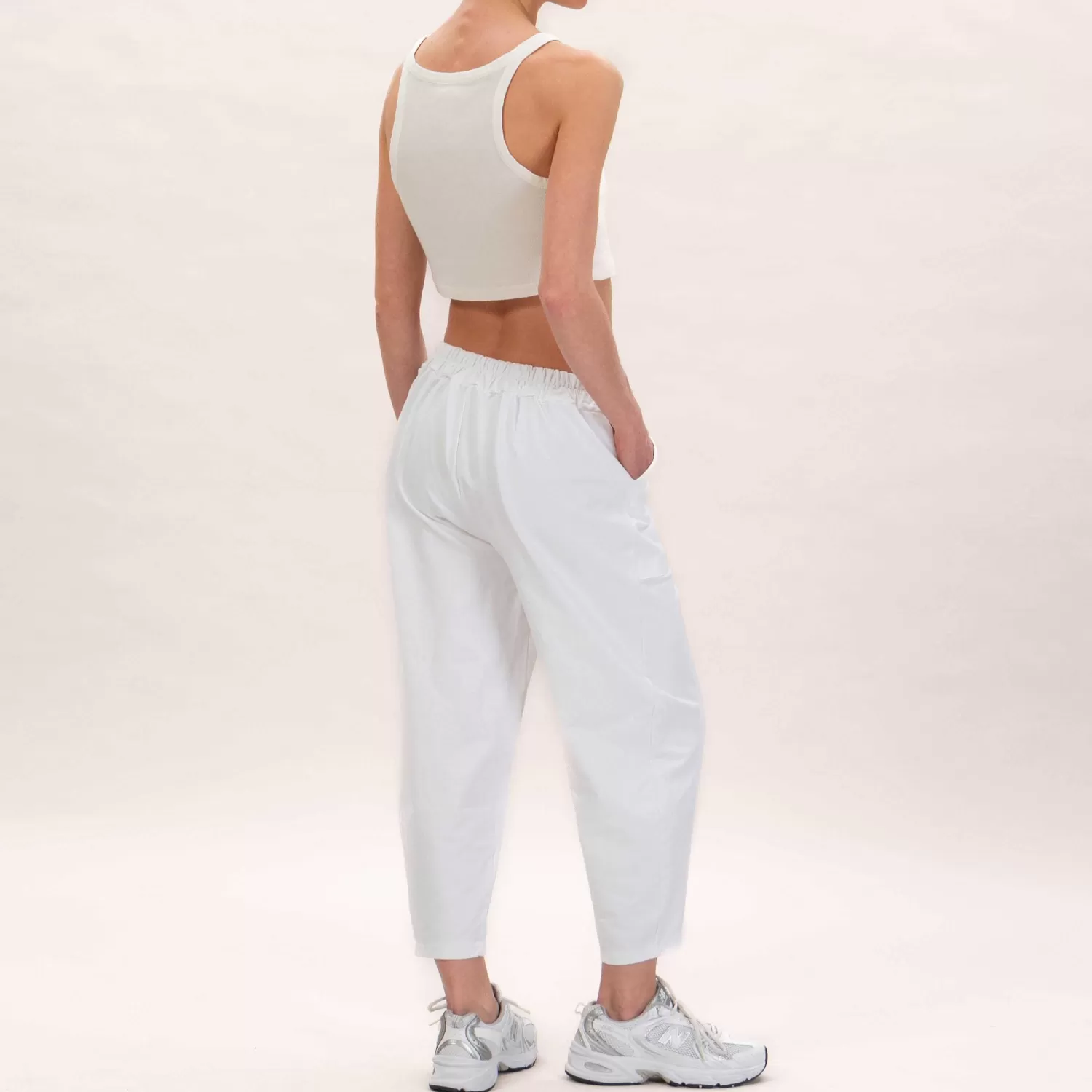 Clearance White Mood Zeroassoluto-Pantalone Felpa Leggera Con Elastico - Latte