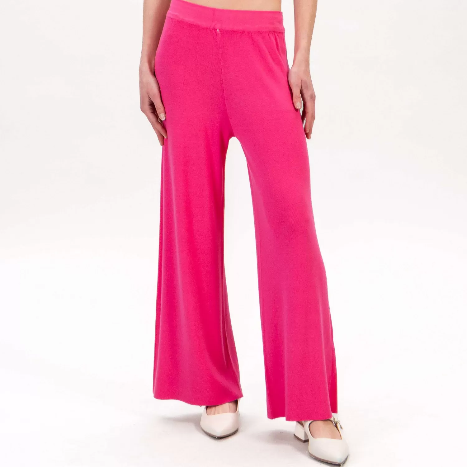 New White Mood Zeroassoluto-Pantalone In Maglia Elastico In Vita - Fucsia