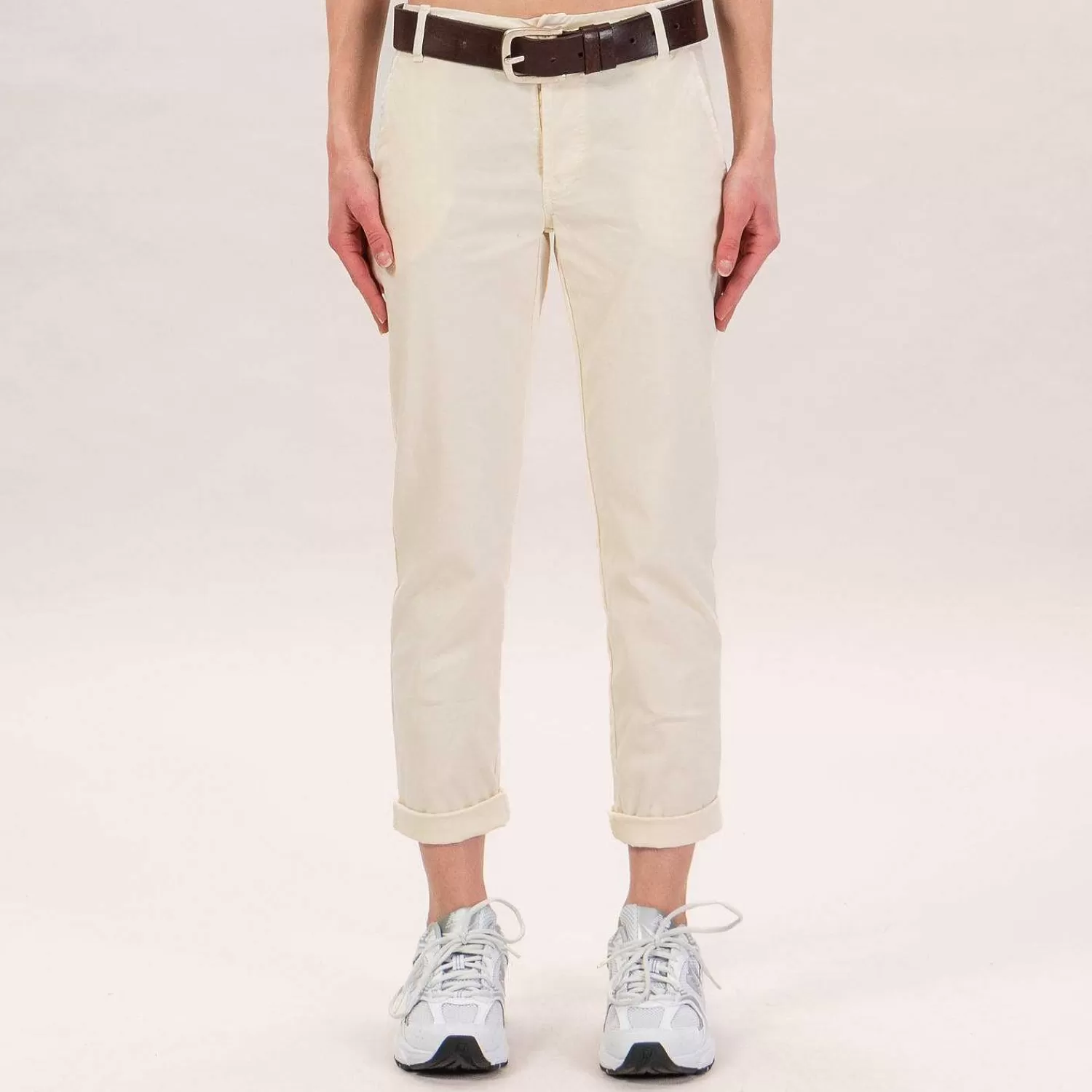 New White Mood Zeroassoluto-Pantalone Lois Chino Elasticizzato - Burro