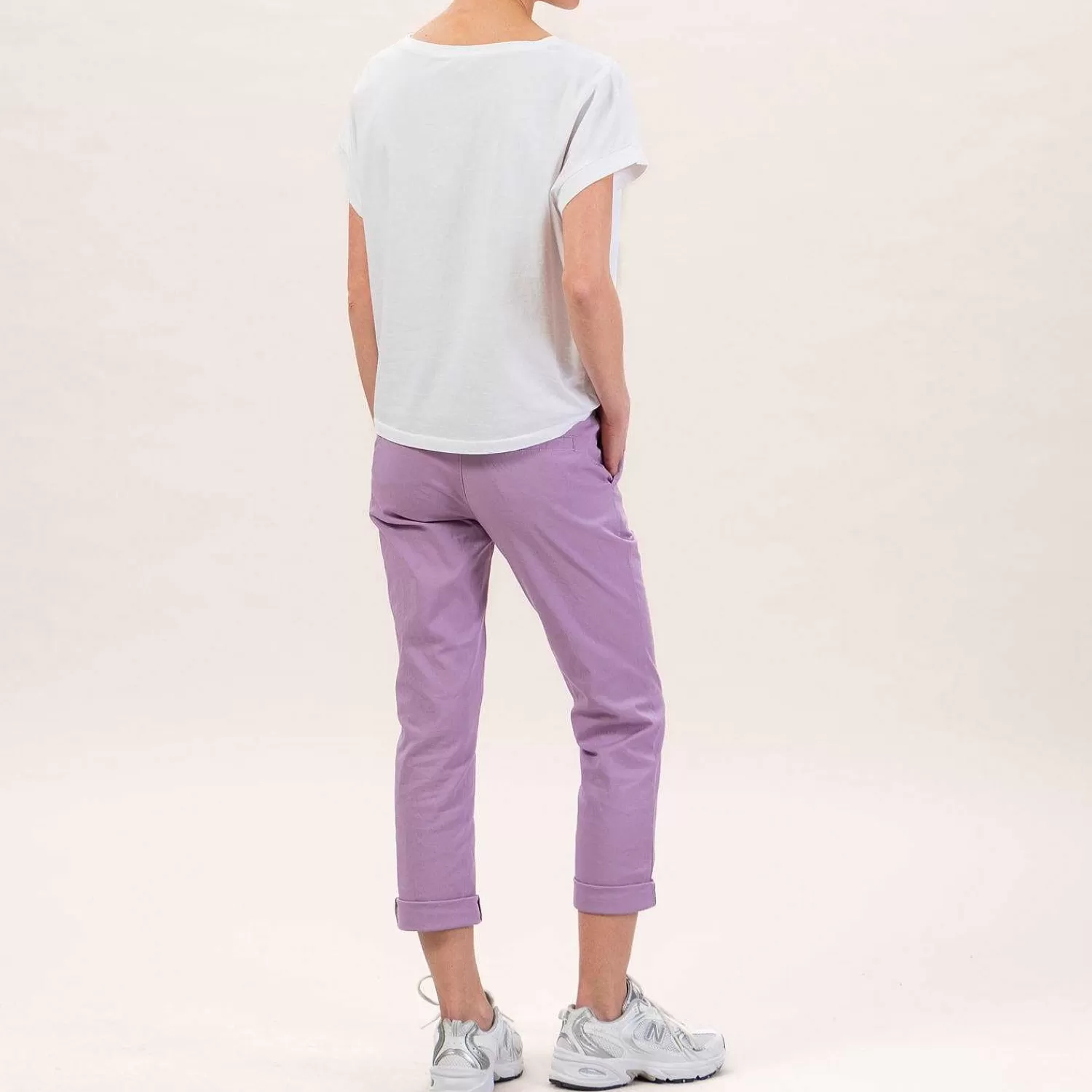 Discount White Mood Zeroassoluto-Pantalone Lois Chino Elasticizzato - Glicine