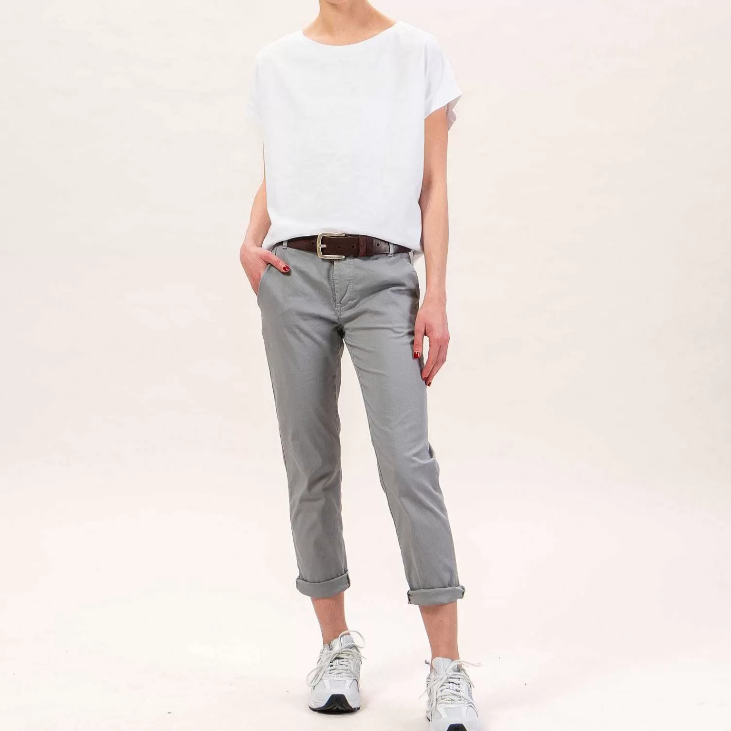 Fashion White Mood Zeroassoluto-Pantalone Lois Chino Elasticizzato - Grey