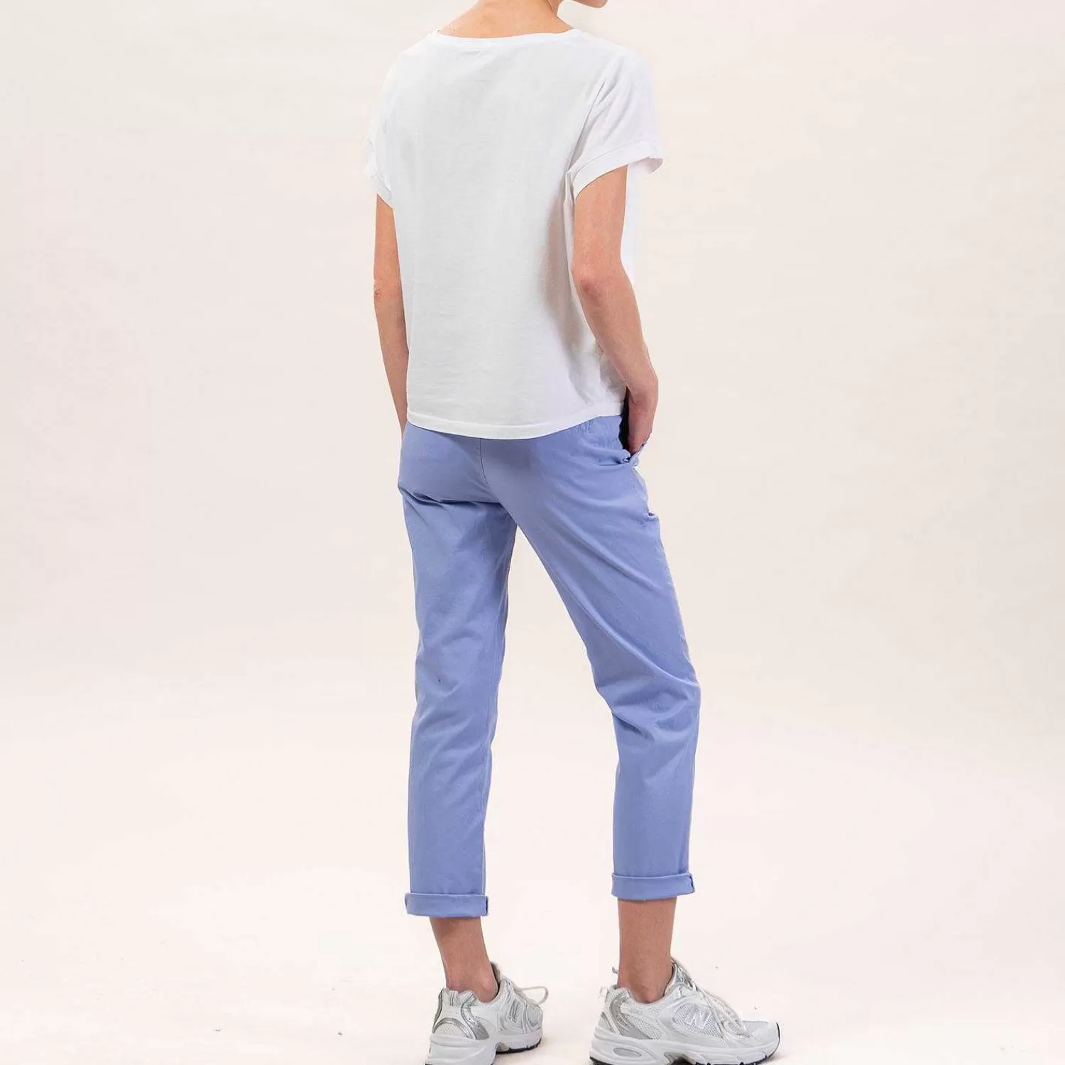 Outlet White Mood Zeroassoluto-Pantalone Lois Chino Elasticizzato - Lavanda