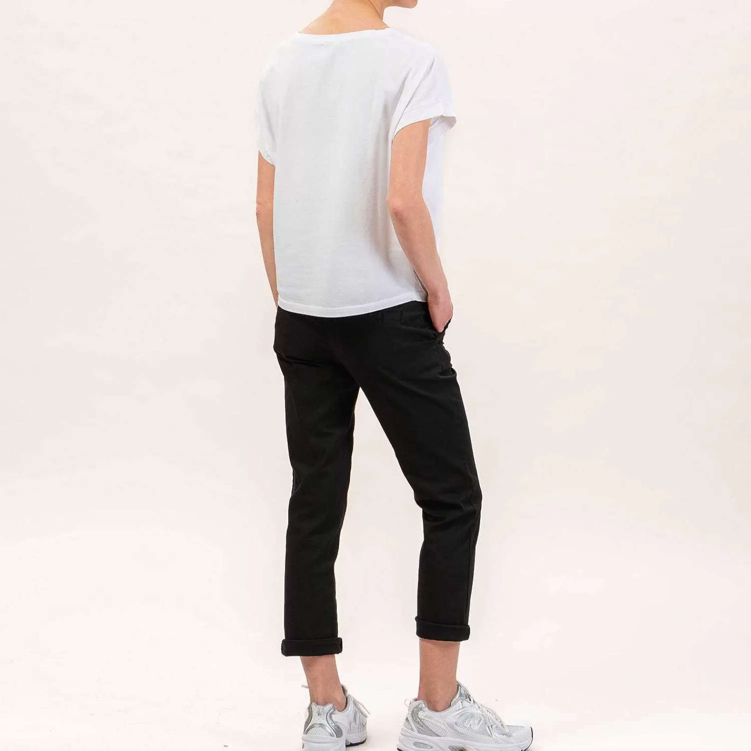 New White Mood Zeroassoluto-Pantalone Lois Chino Elasticizzato - Nero