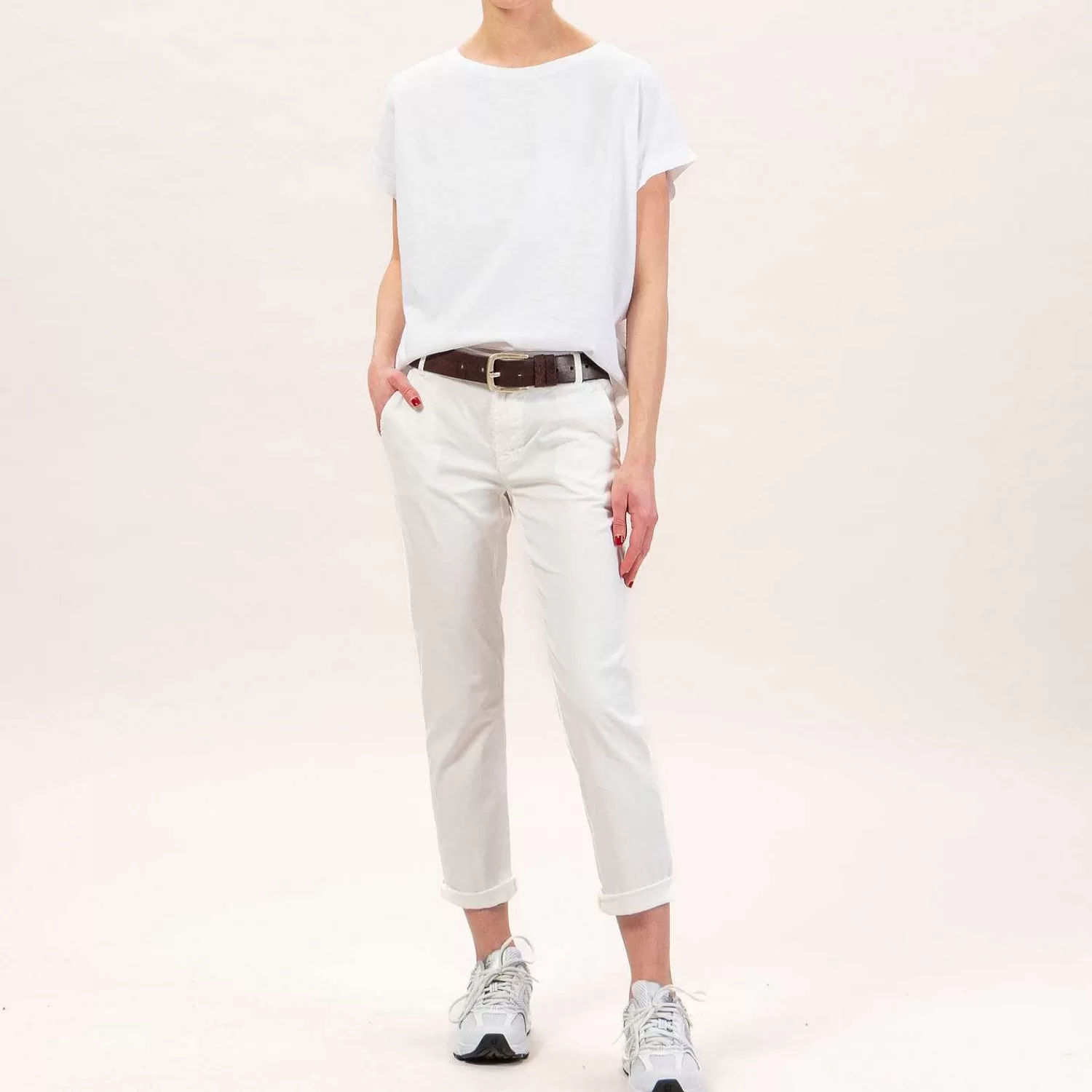 Hot White Mood Zeroassoluto-Pantalone Lois Chino Elasticizzato - Off White