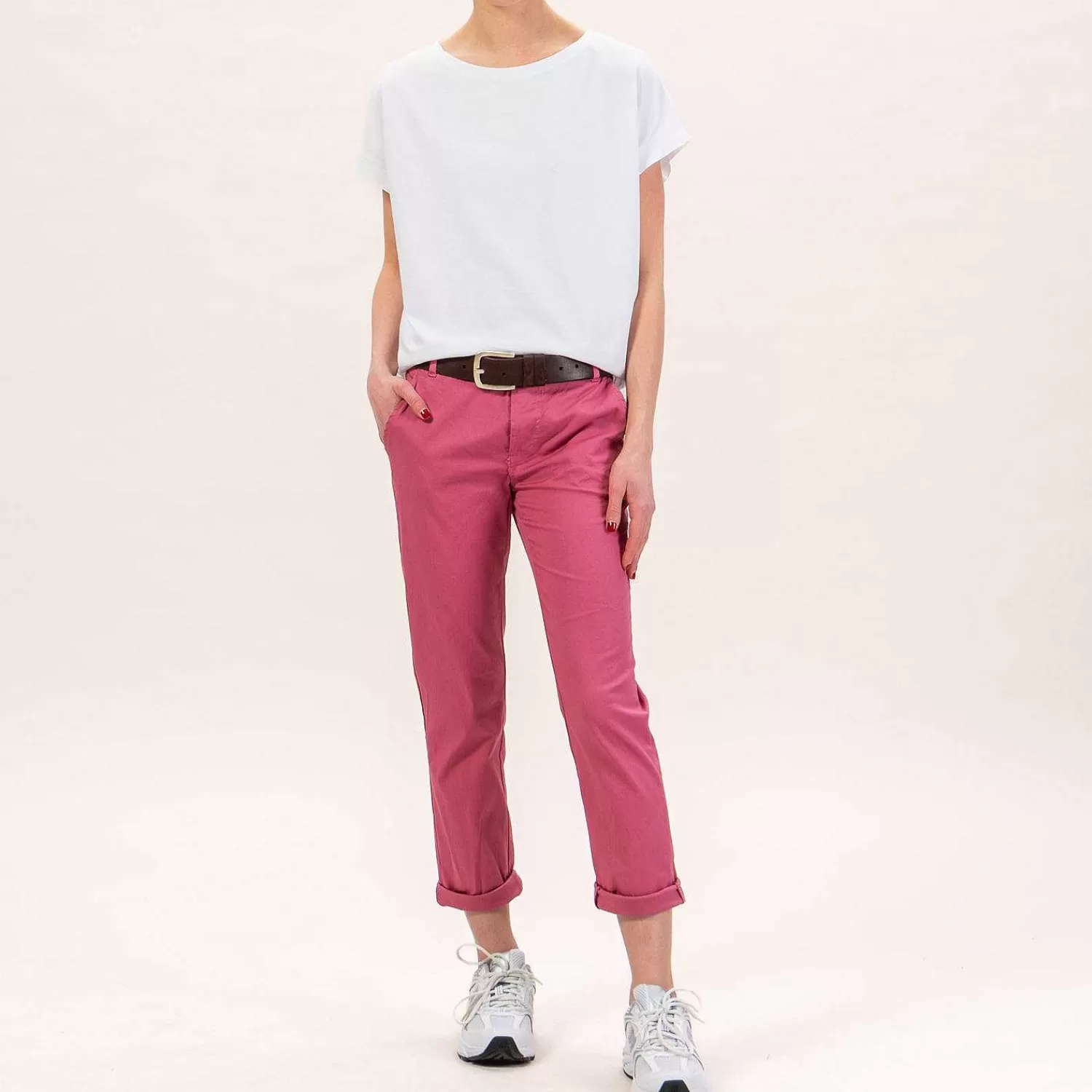 Online White Mood Zeroassoluto-Pantalone Lois Chino Elasticizzato - Rose