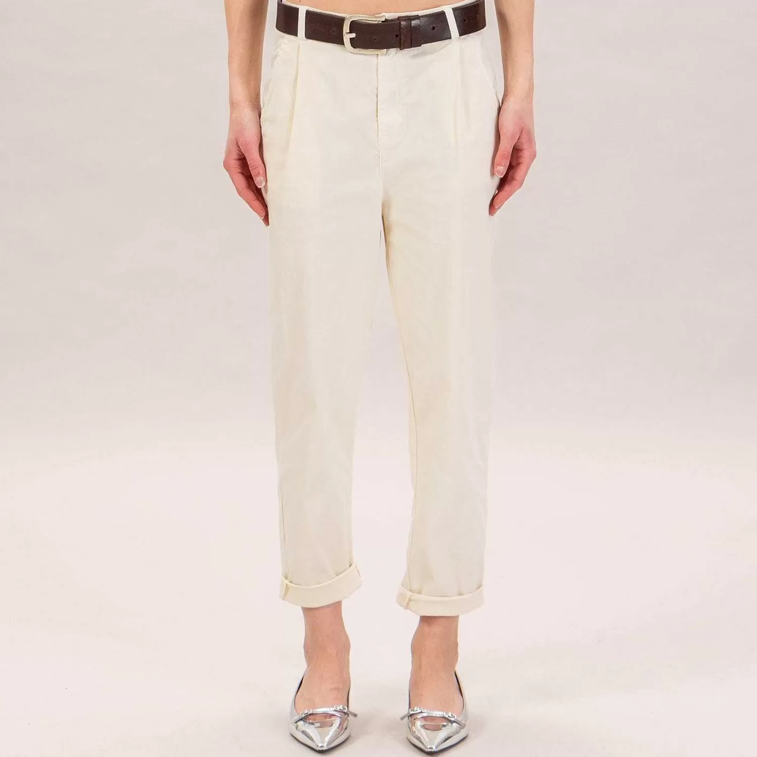 Best Sale White Mood Zeroassoluto-Pantalone Lola Elastico Dietro - Burro