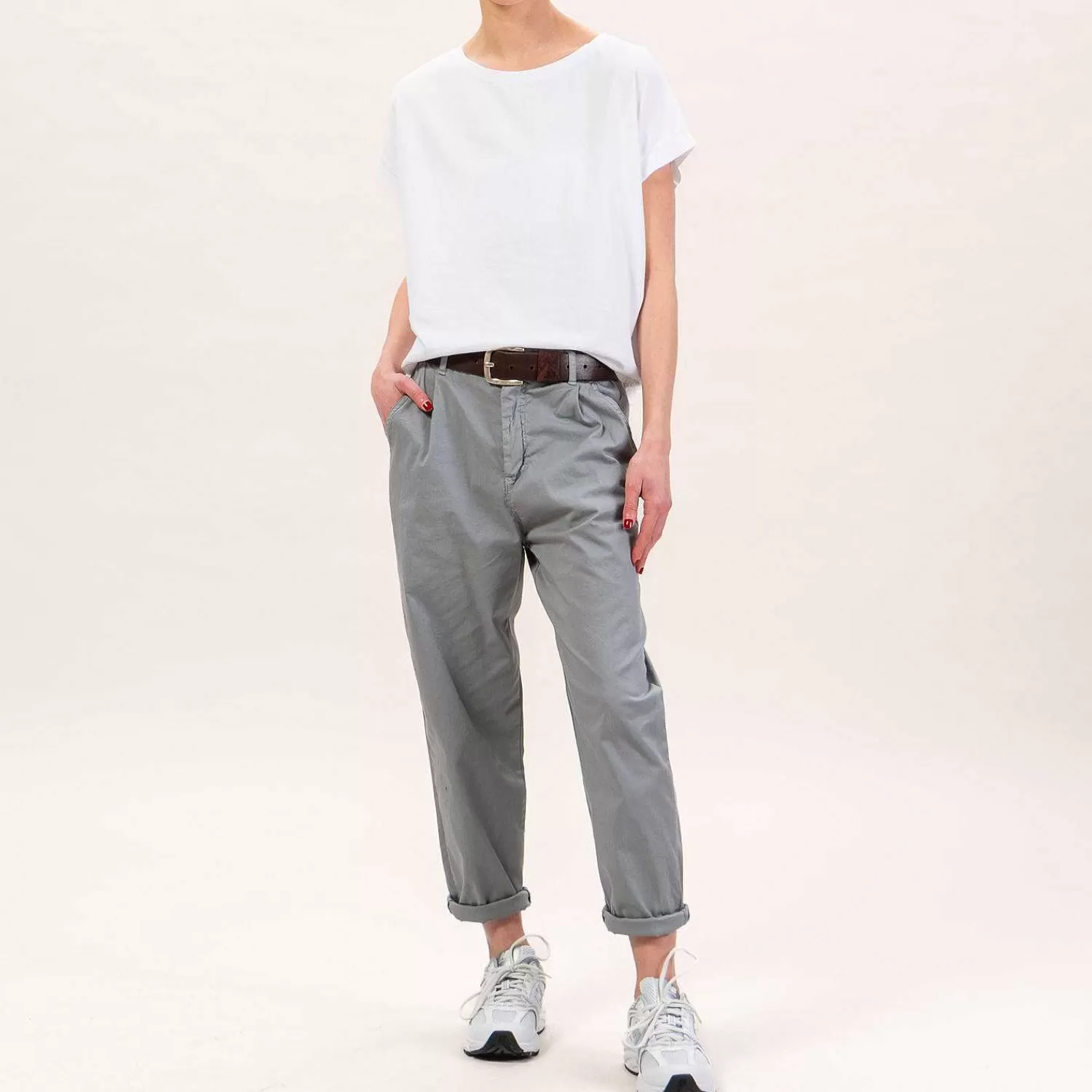 Online White Mood Zeroassoluto-Pantalone Lola Elastico Dietro - Grey