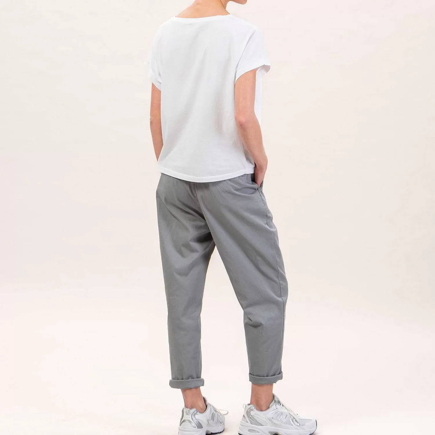 Online White Mood Zeroassoluto-Pantalone Lola Elastico Dietro - Grey