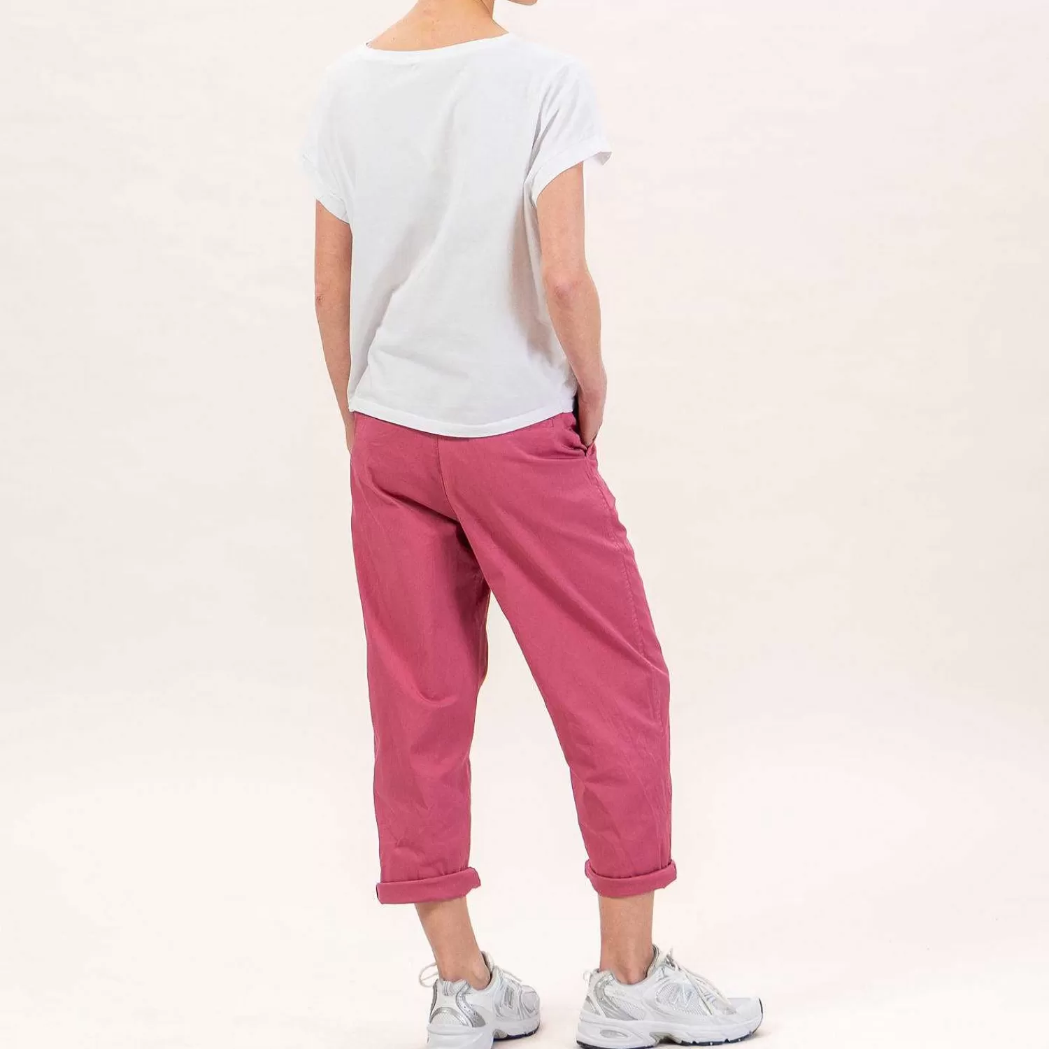 Fashion White Mood Zeroassoluto-Pantalone Lory Baggy Elasticizzato - Rose