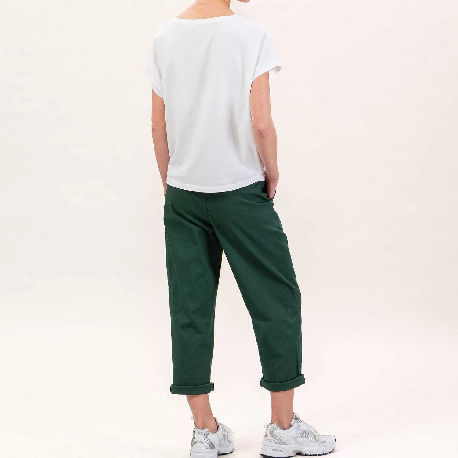 Cheap White Mood Zeroassoluto-Pantalone Lory Baggy Elasticizzato - Verde Pino