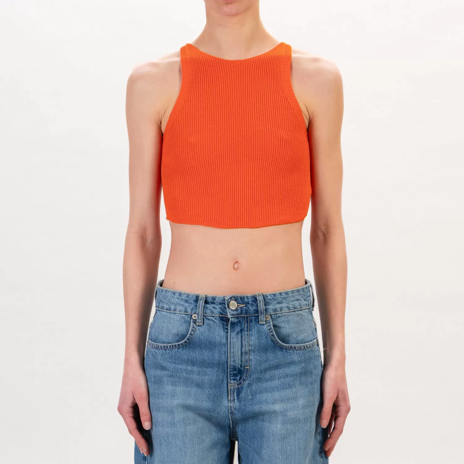 Fashion White Mood Zeroassoluto-Top Crop A Costine - Orange