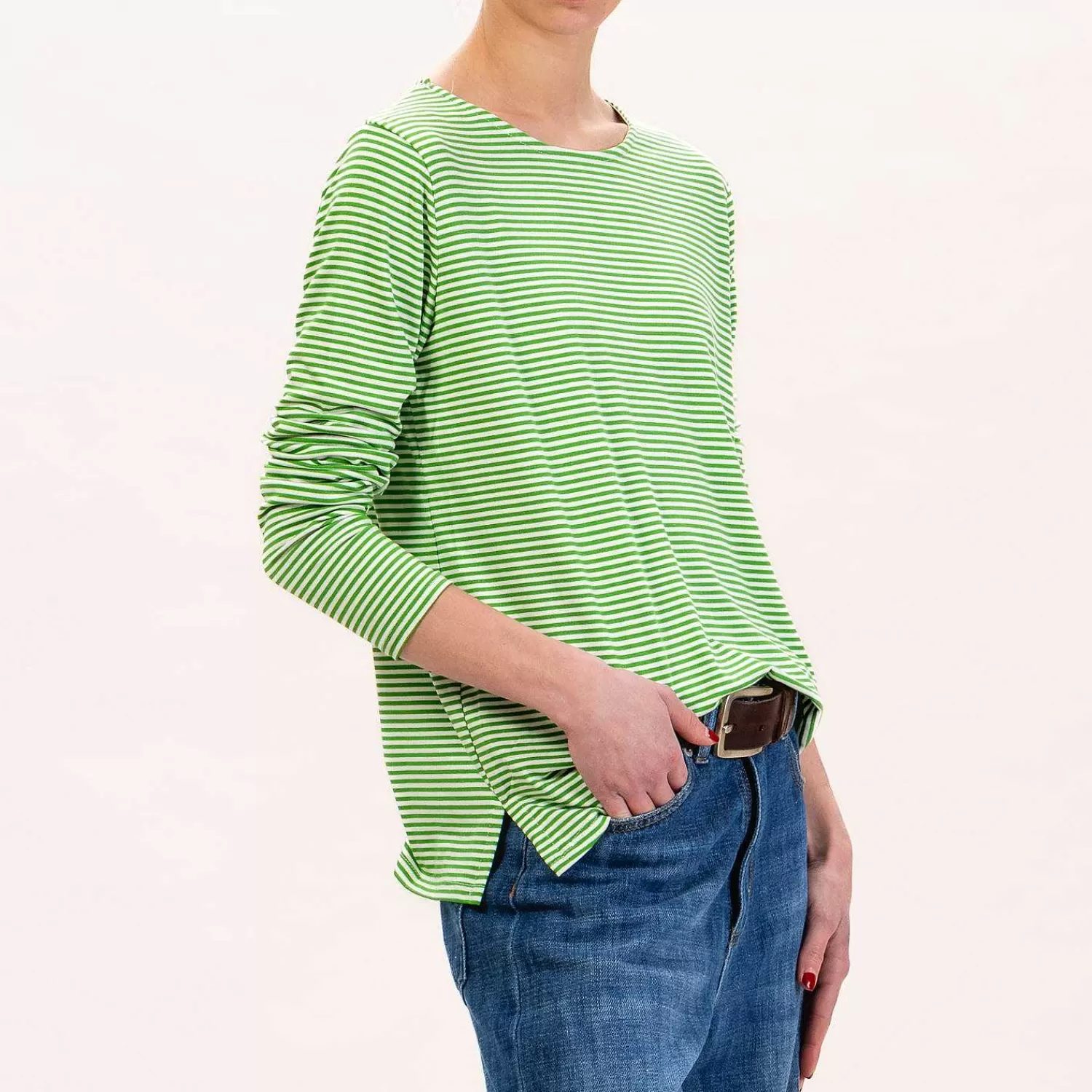 Store White Mood Zeroassoluto-T-Shirt A Righe In Jersey - Latte/Verde