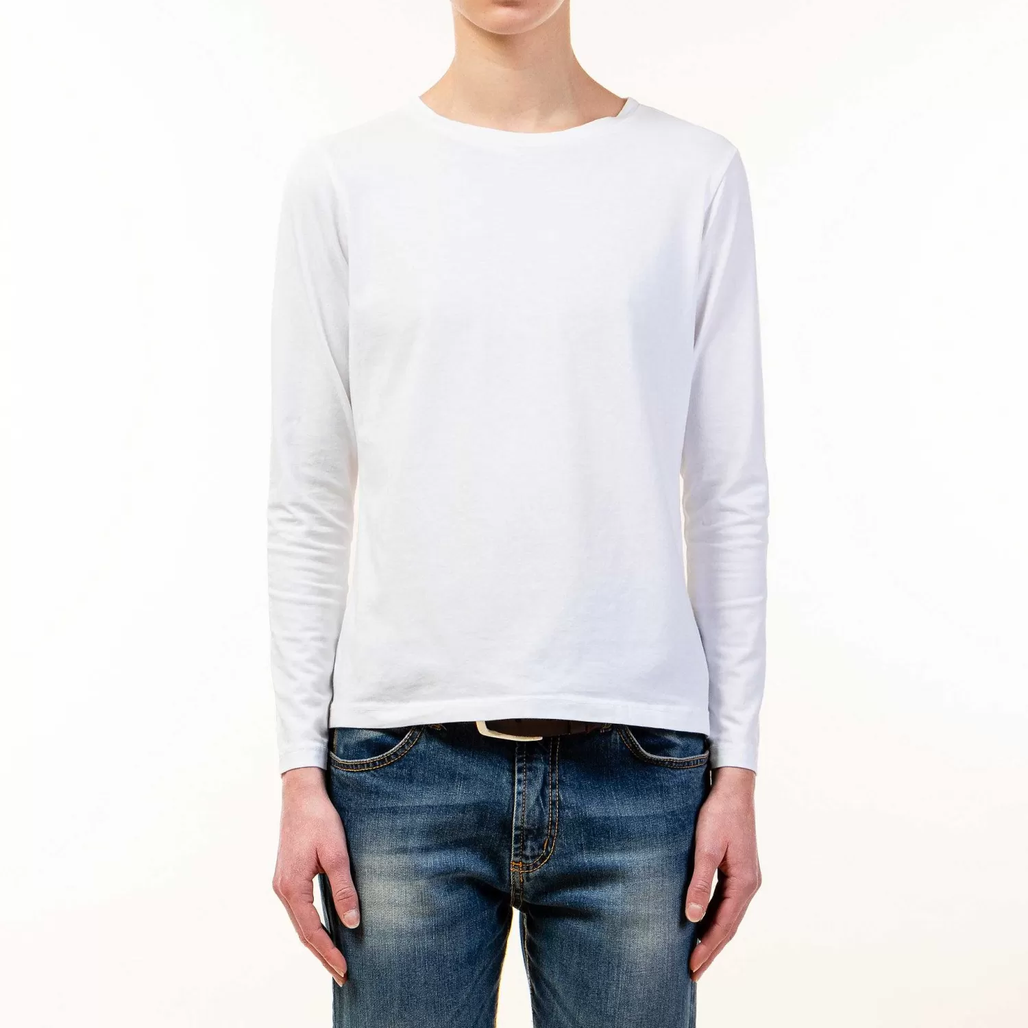 Fashion White Mood Zeroassoluto-T-Shirt Girocollo Manica Lunga - Bianco