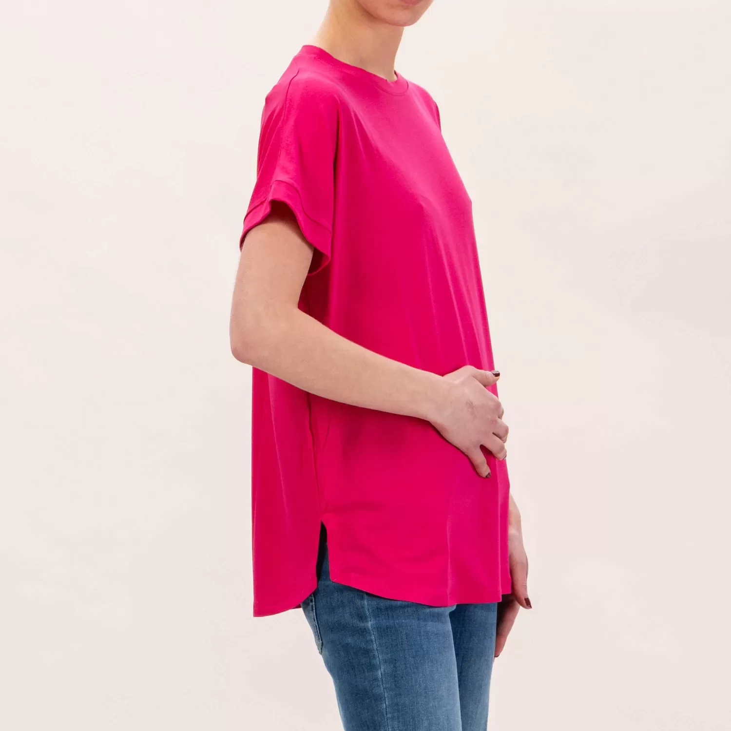 Hot White Mood Zeroassoluto-T-Shirt In Jersey Stondata - Fucsia