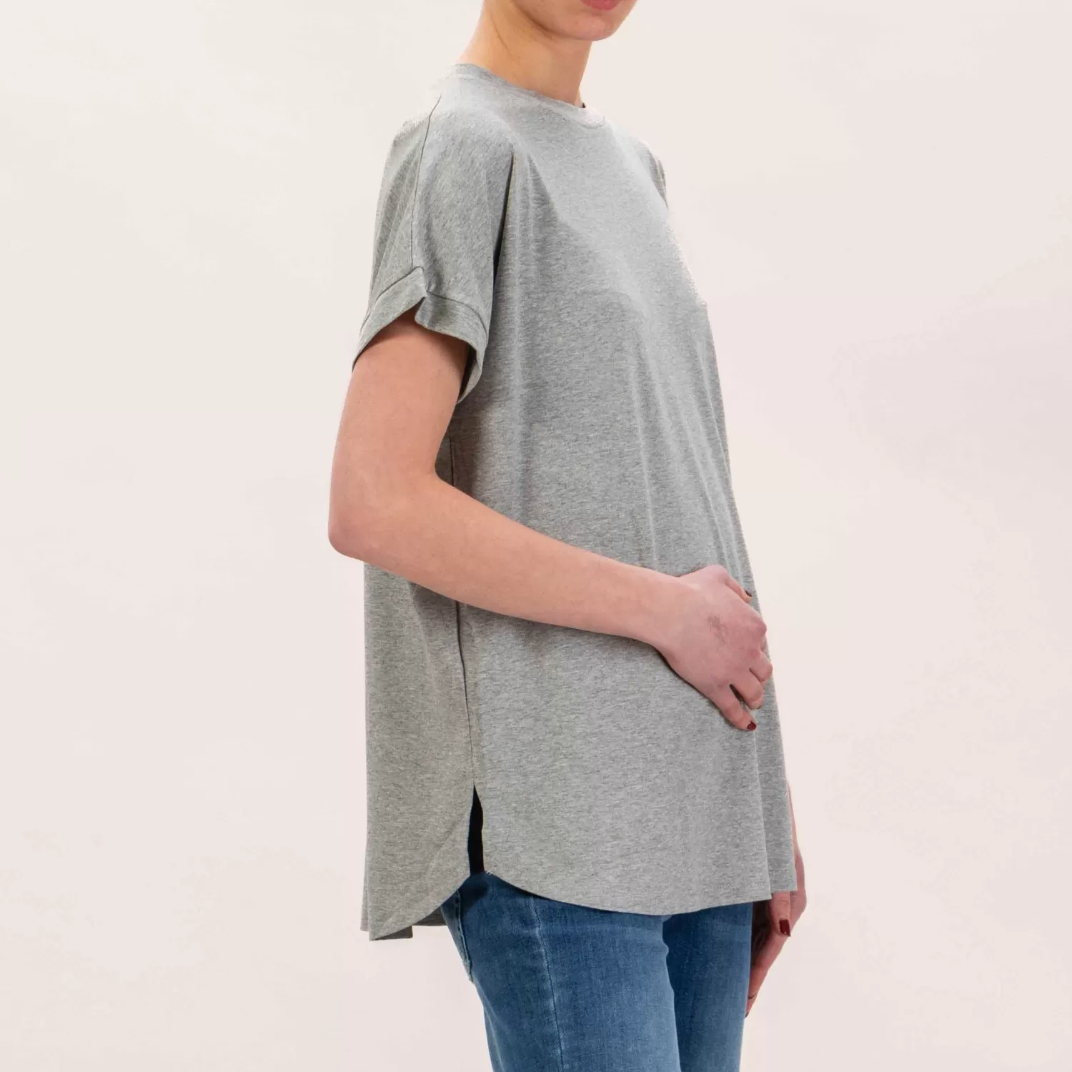 Best White Mood Zeroassoluto-T-Shirt In Jersey Stondata - Grigio Melange