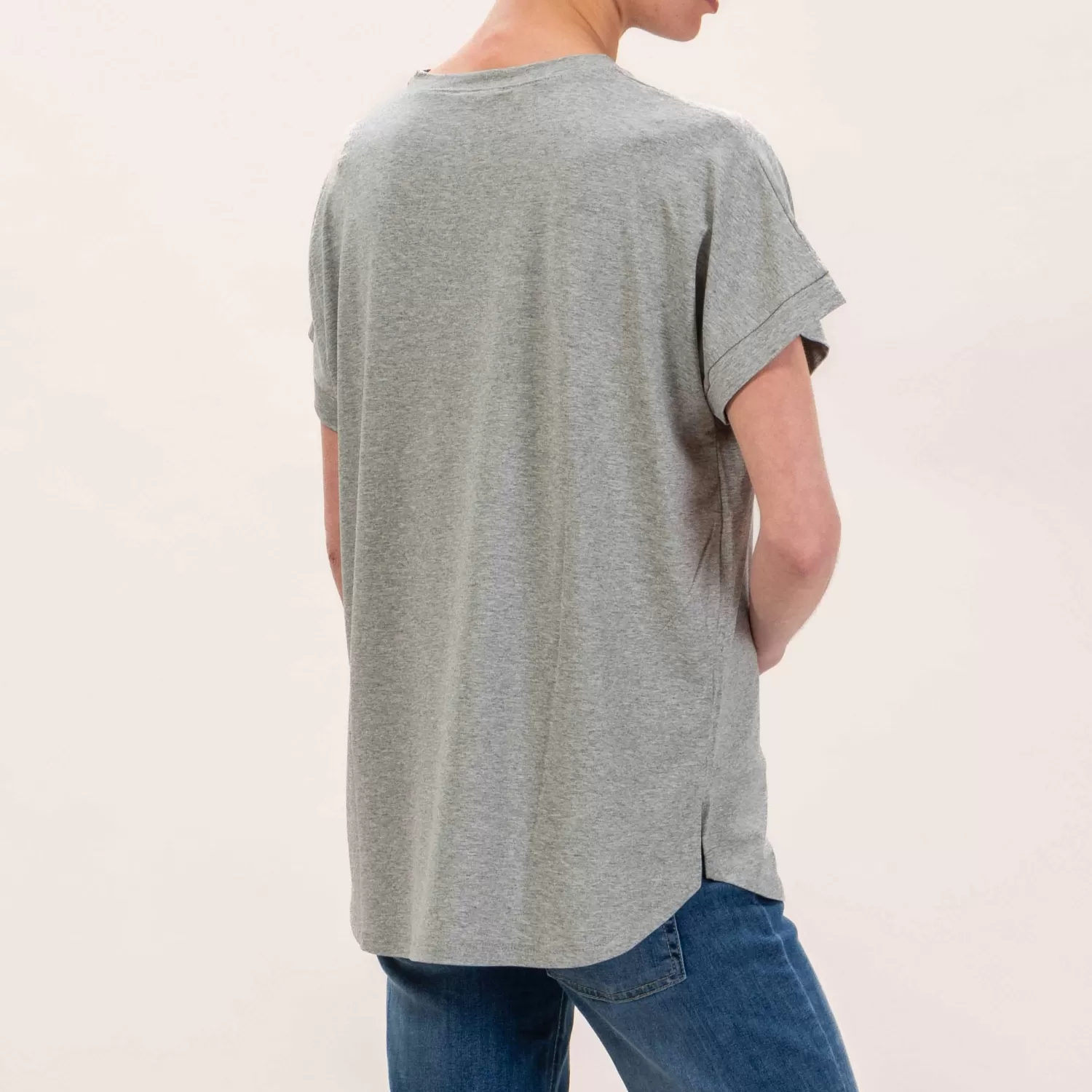 Best White Mood Zeroassoluto-T-Shirt In Jersey Stondata - Grigio Melange