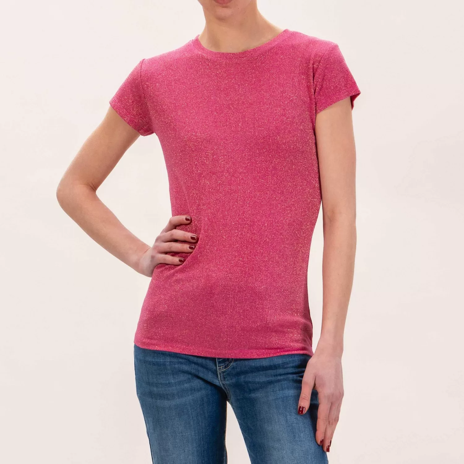 Sale White Mood Zeroassoluto-T-Shirt Lurex - Fucsia