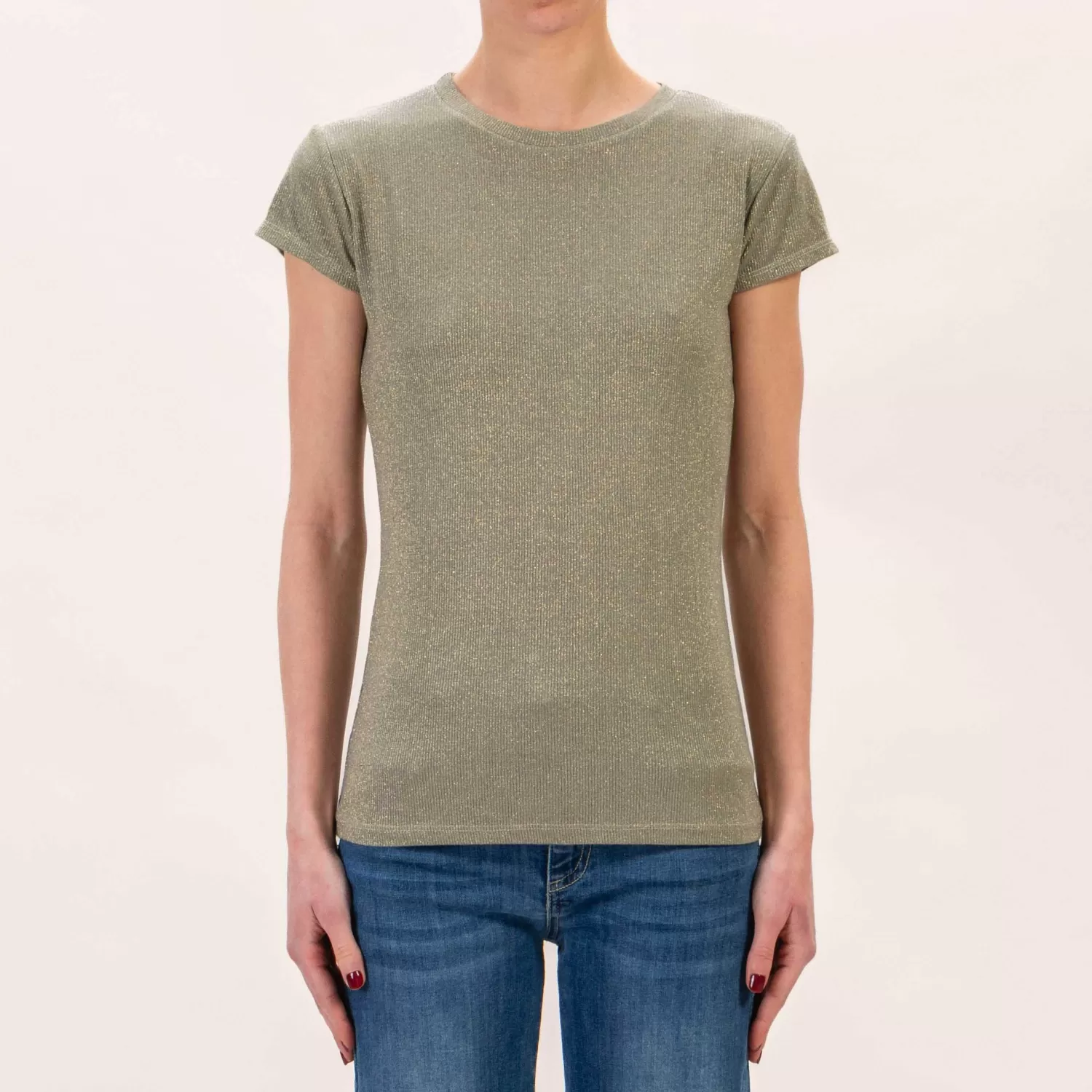 Online White Mood Zeroassoluto-T-Shirt Lurex - Militare